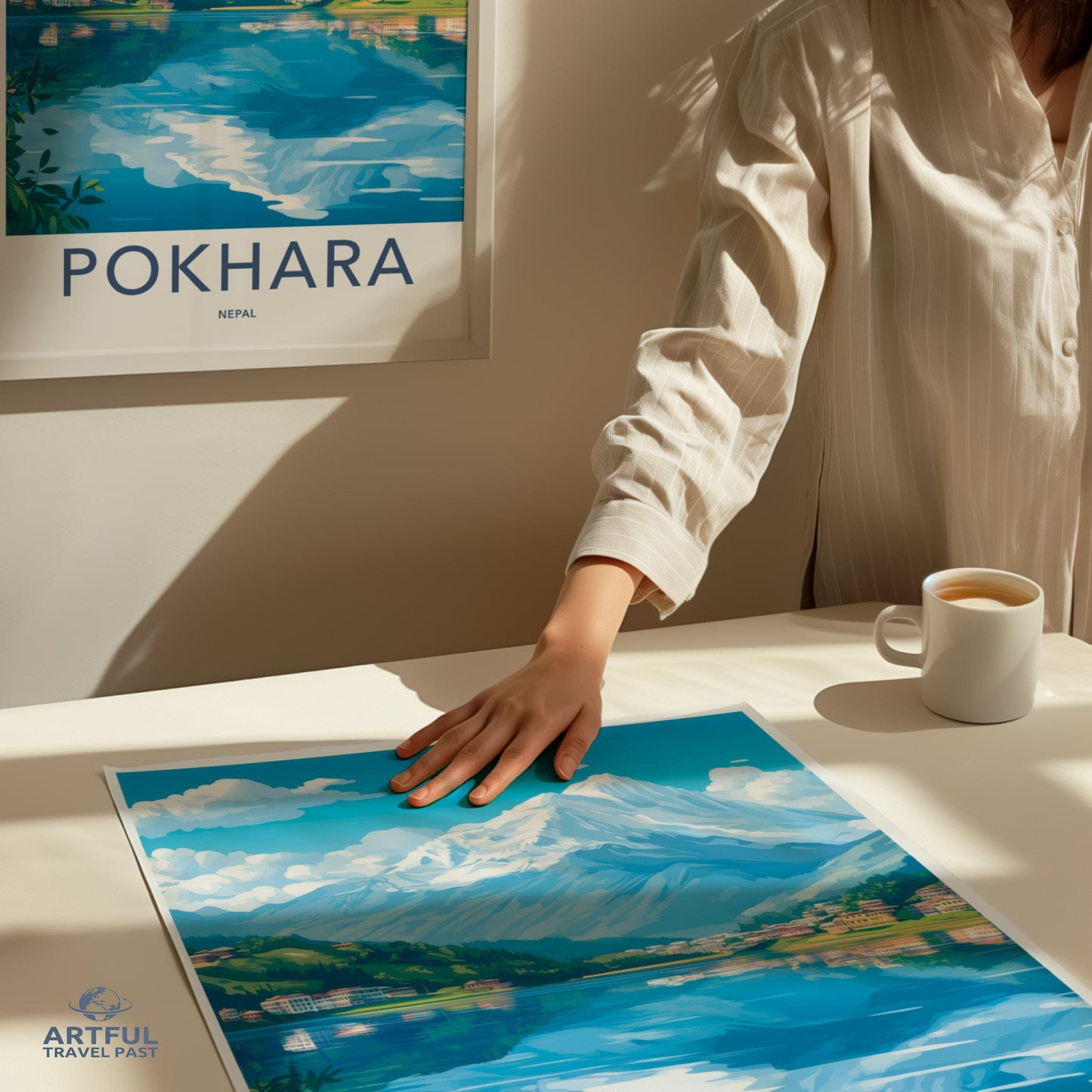 Pokhara Poster | Nepal Wall Art | South Asia Decor