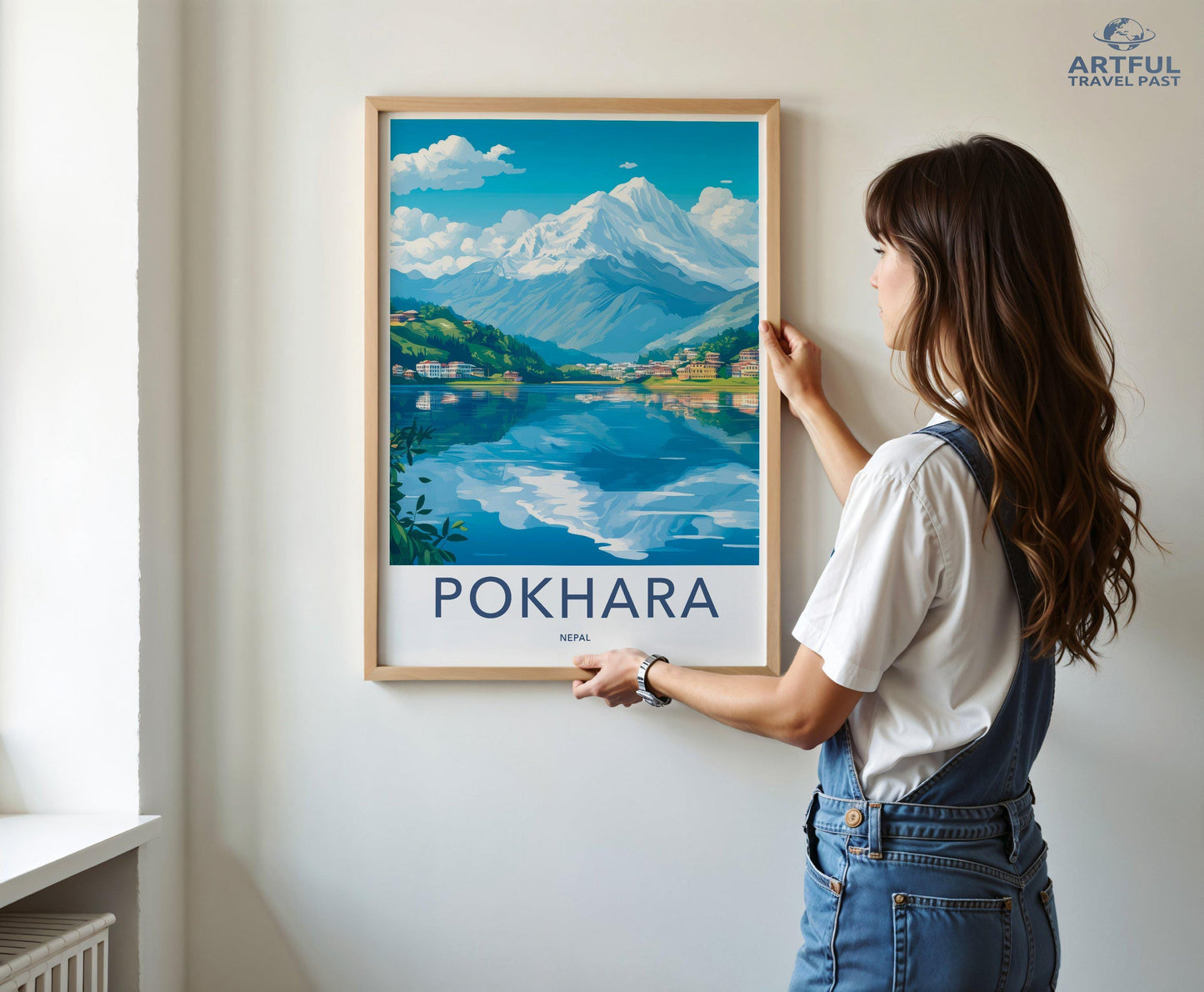 Pokhara Poster | Nepal Wall Art | South Asia Decor