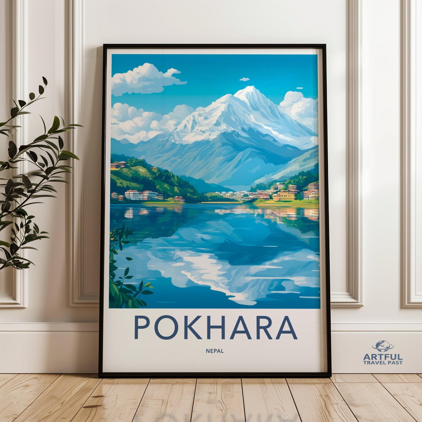 Pokhara Poster | Nepal Wall Art | South Asia Decor