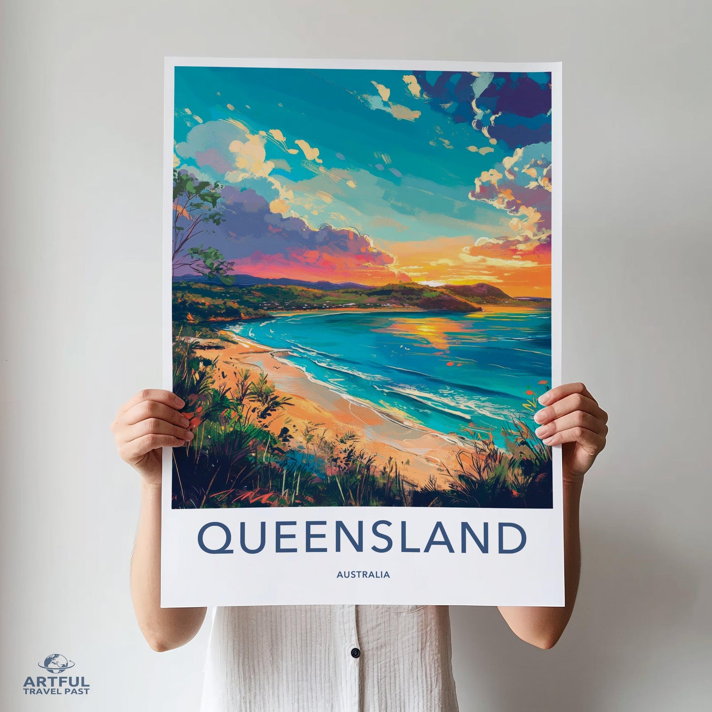 Queensland Poster | Australia Wall Art | Oceania Decor
