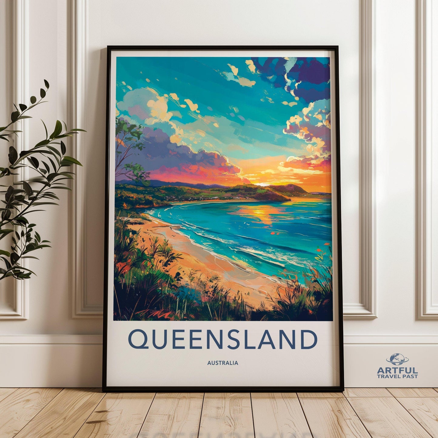 Queensland Poster | Australia Wall Art | Oceania Decor