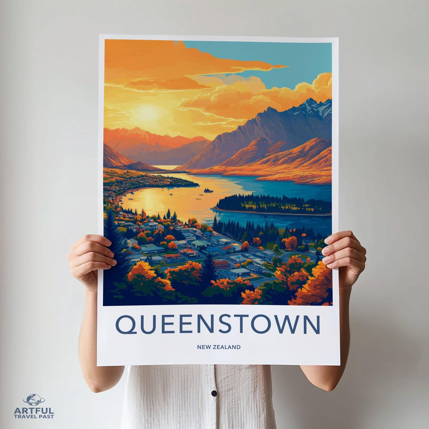 Queenstown Poster - New Zealand Wall Art