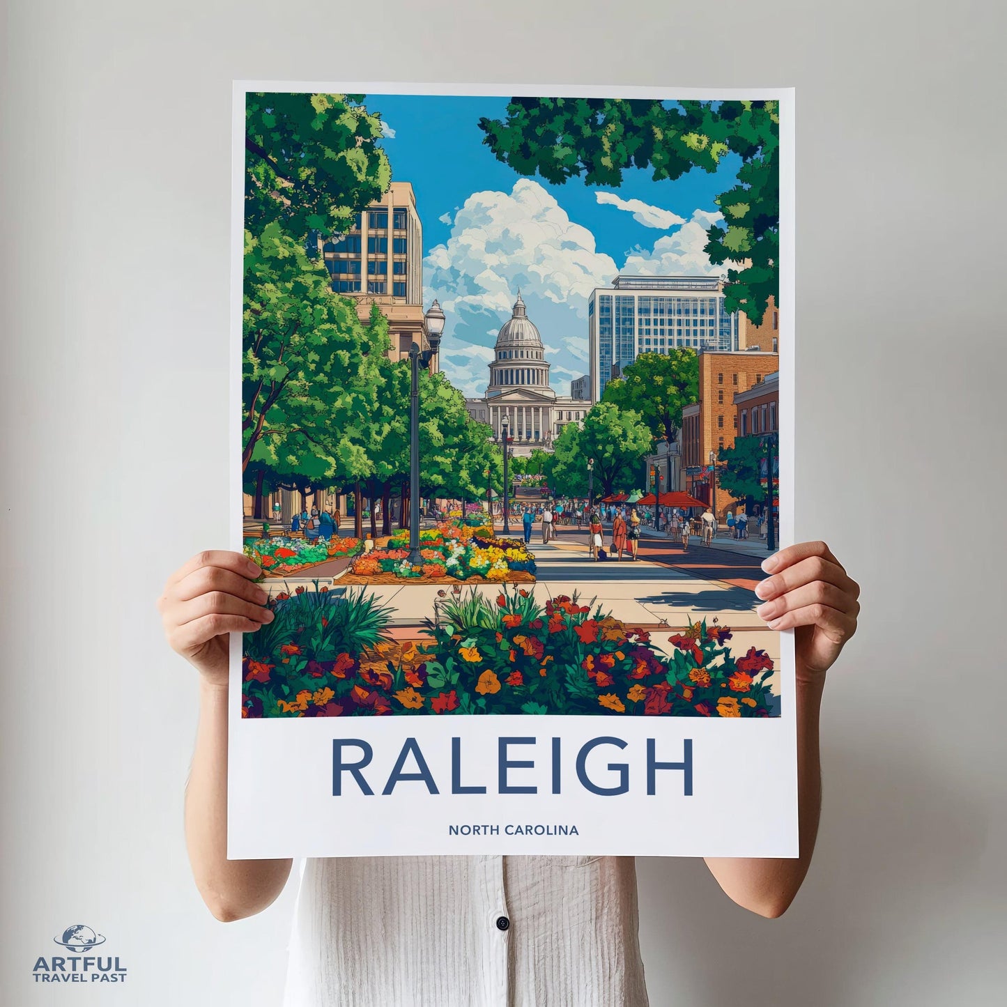 Raleigh Poster - North Carolina Wall Art