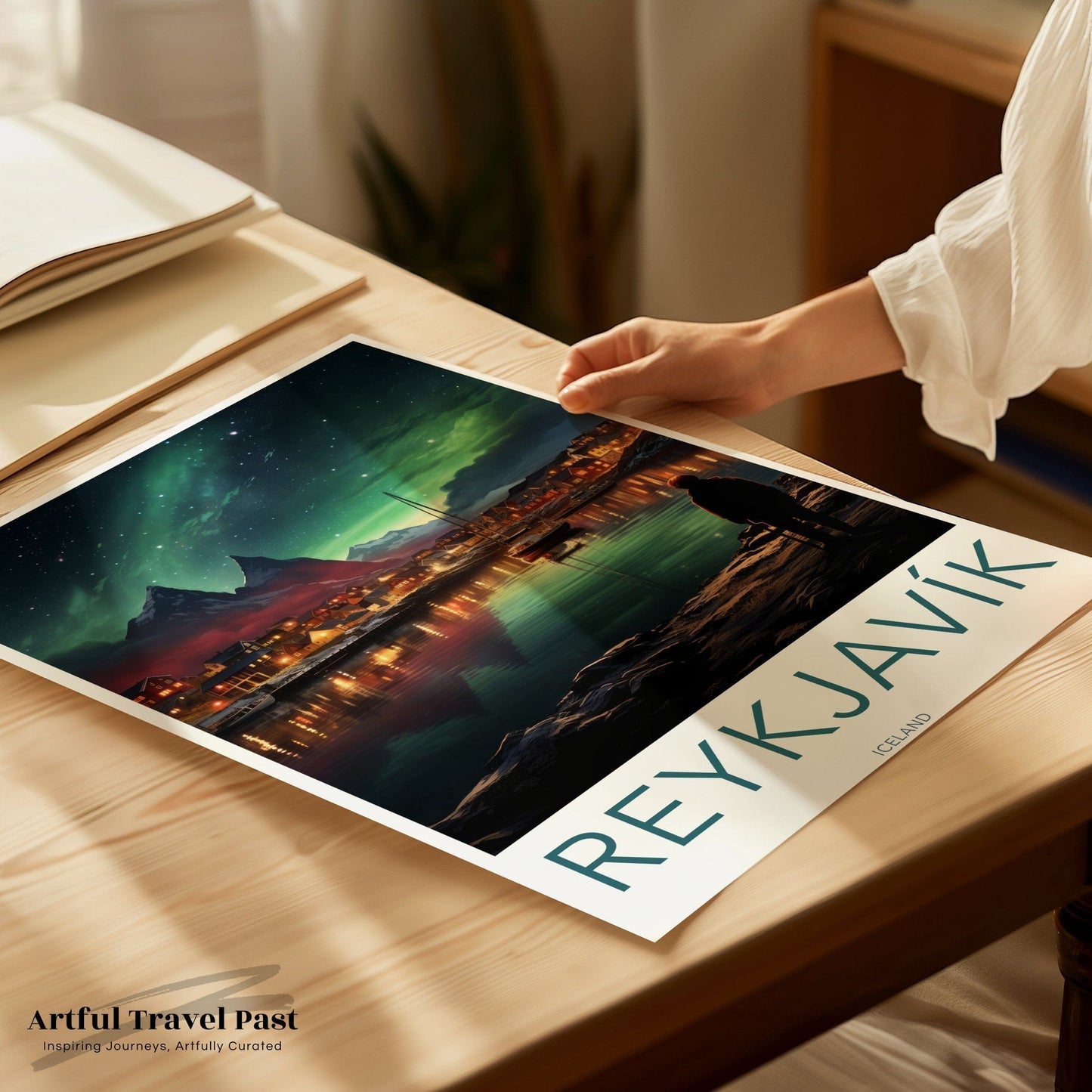 Reykjavik Poster | Aurora Borealis | Iceland Wall Art