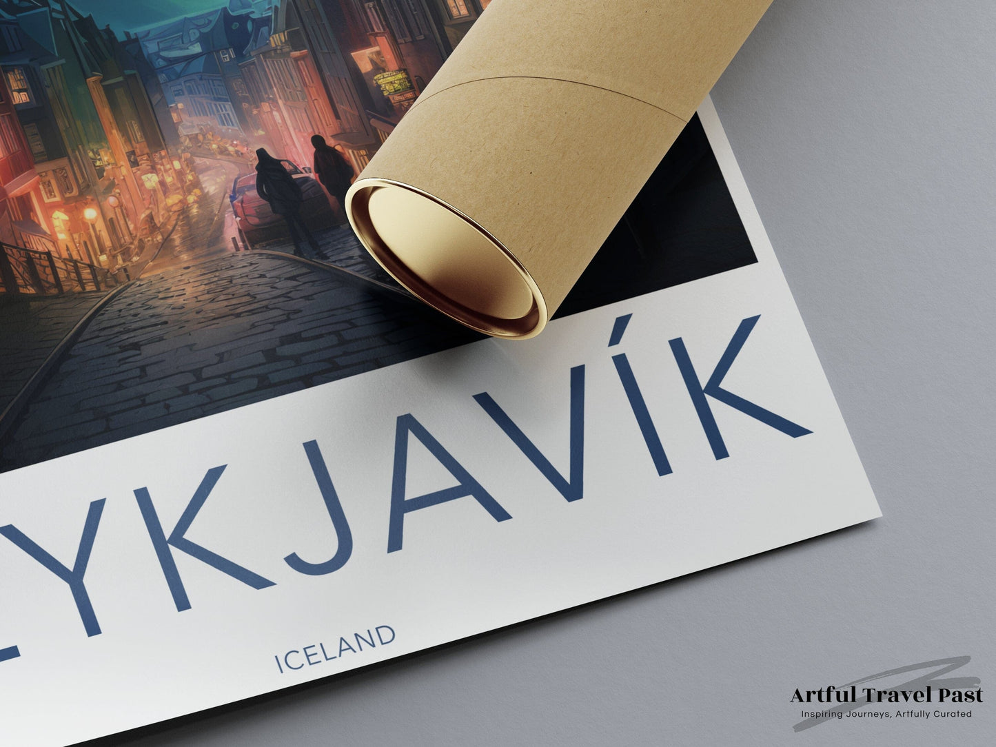 Reykjavik Poster | Iceland Wall Art | Northern Lights Decor