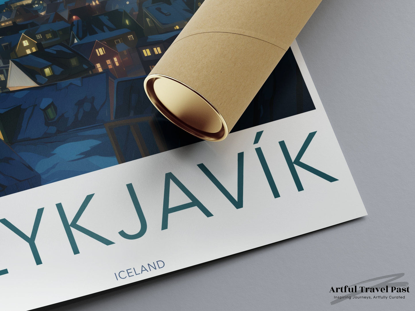 Reykjavik Poster | Northern Lights Art | Iceland Wall Art