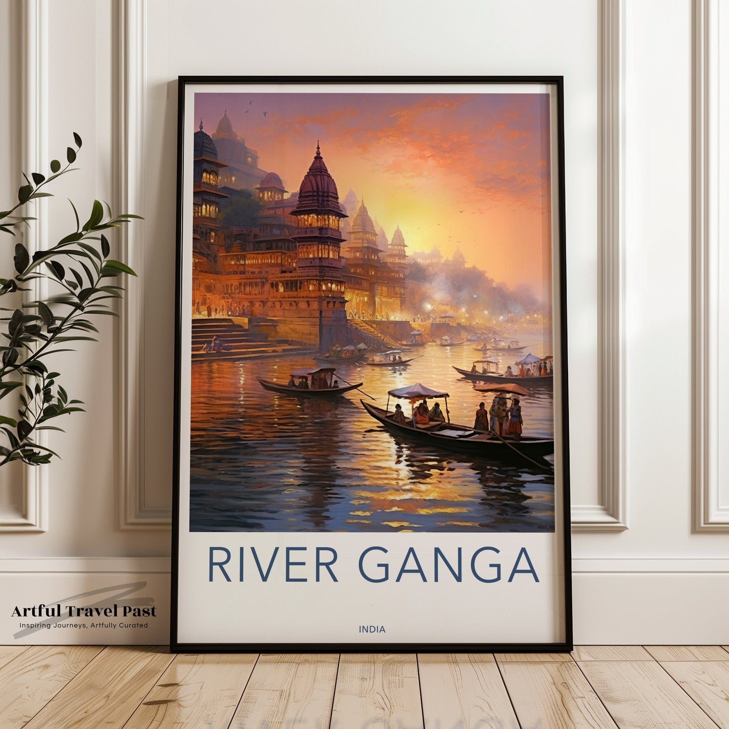 River Ganga Poster | Uttar Pradesh Wall Art | India Decor