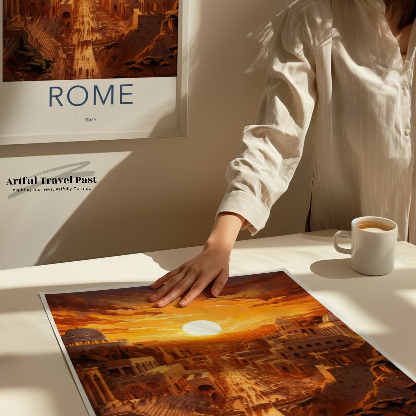 Rome Sunset Poster | Italy Wall Art | Europe Decor