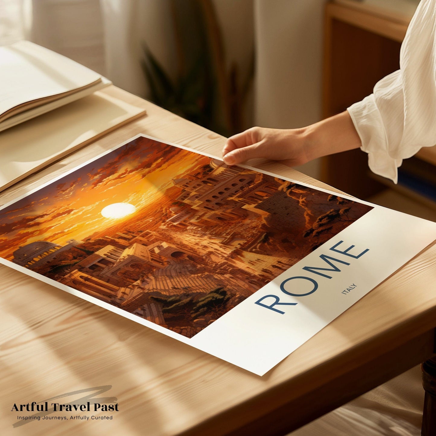 Rome Sunset Poster | Italy Wall Art | Europe Decor