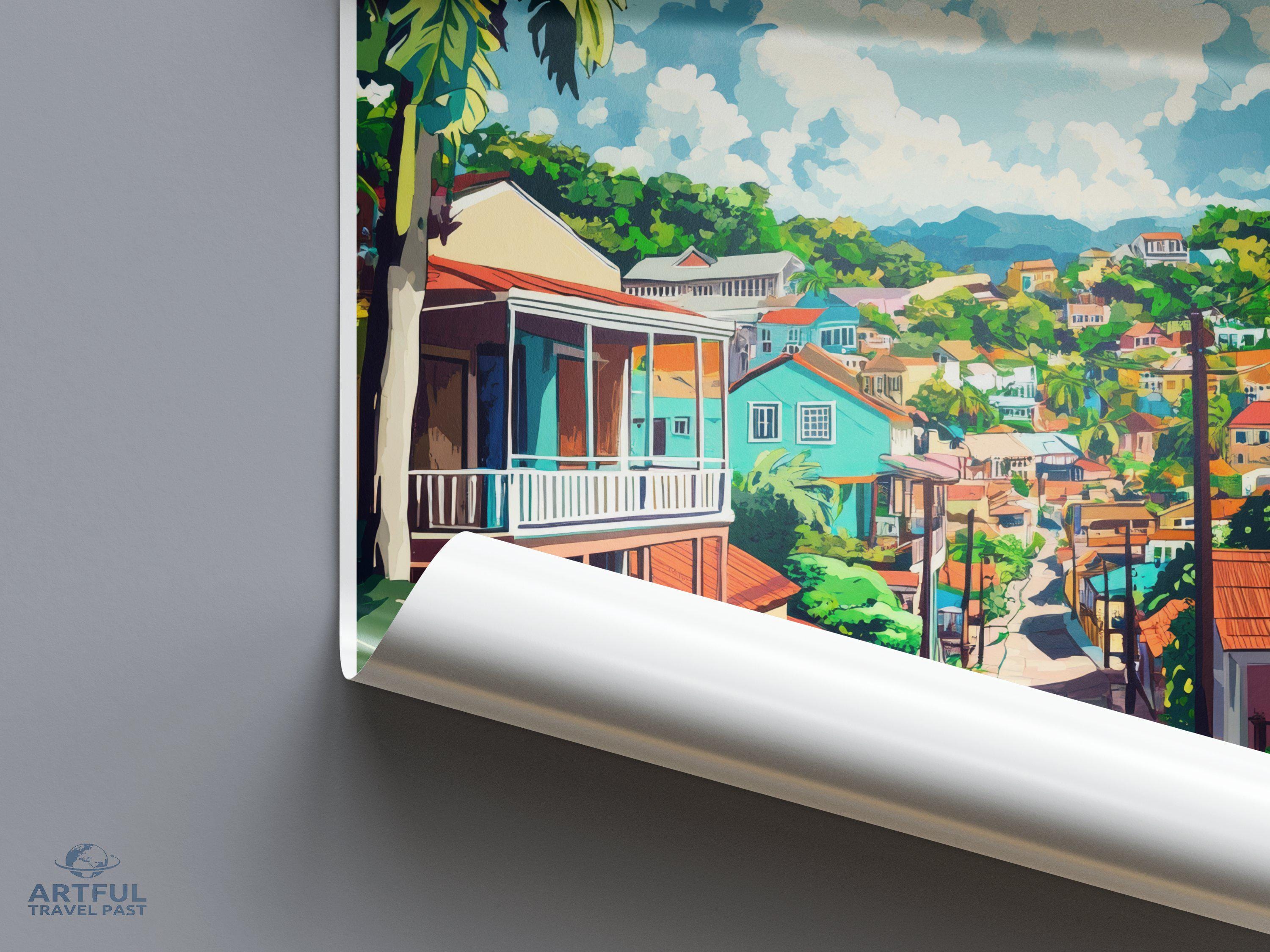 Roseau Poster - Dominica Wall Art