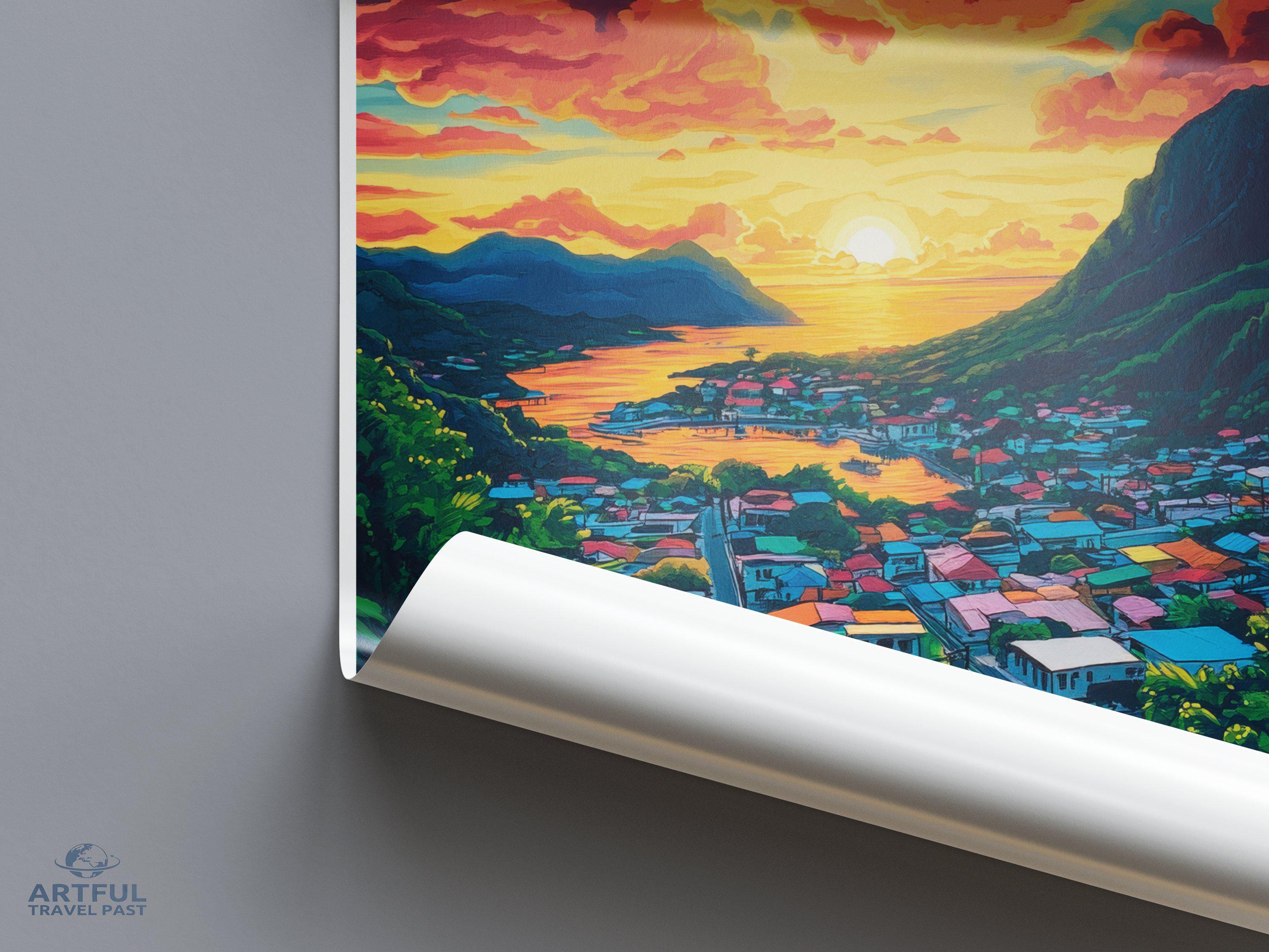 Roseau Poster - Dominica Wall Art