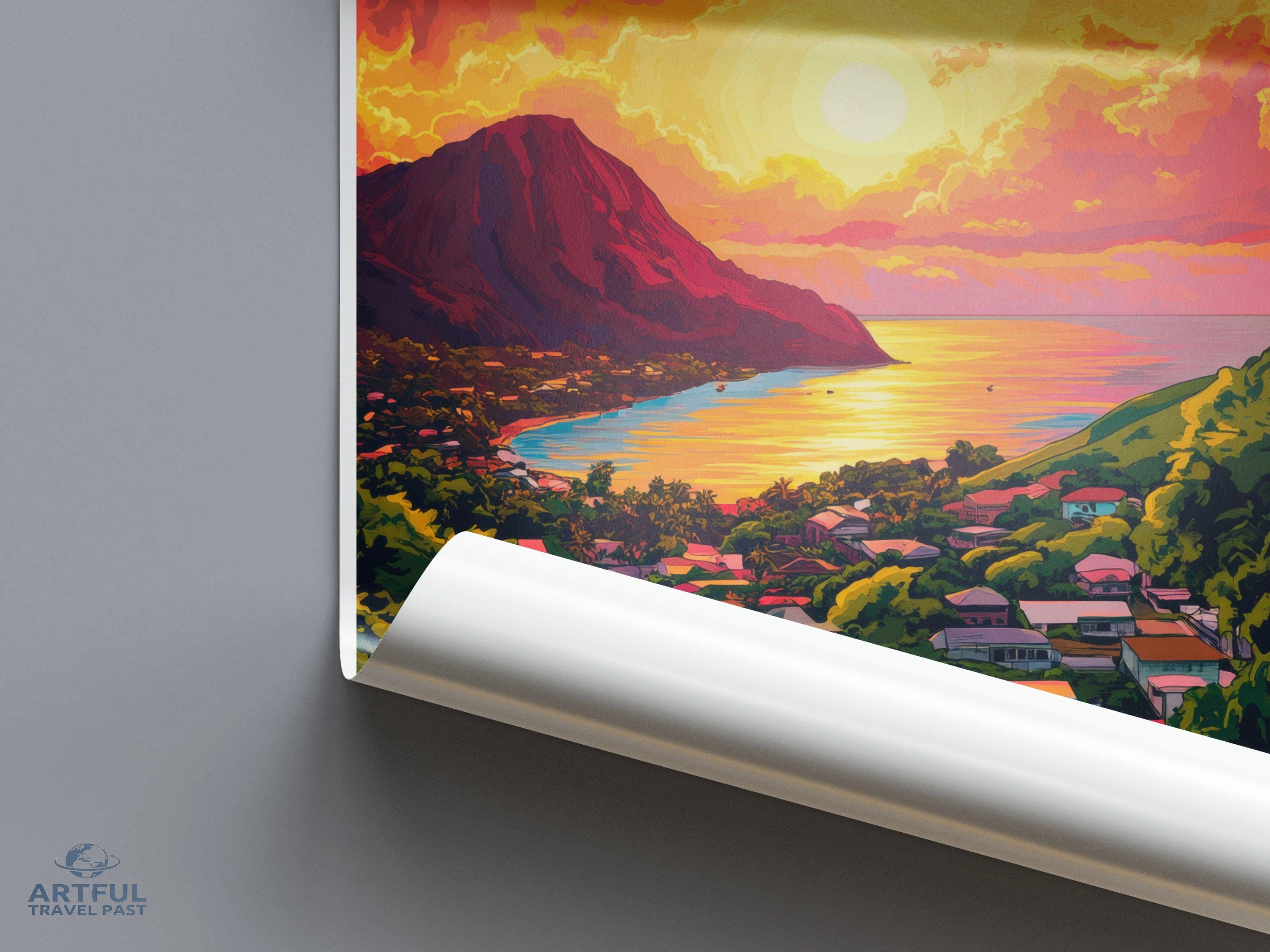 Roseau Poster - Dominica Wall Art