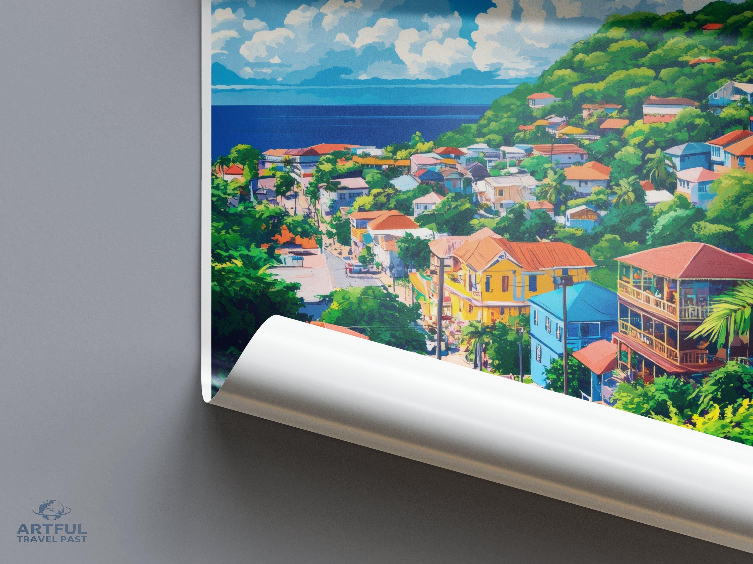 Roseau Poster - Dominica Wall Art