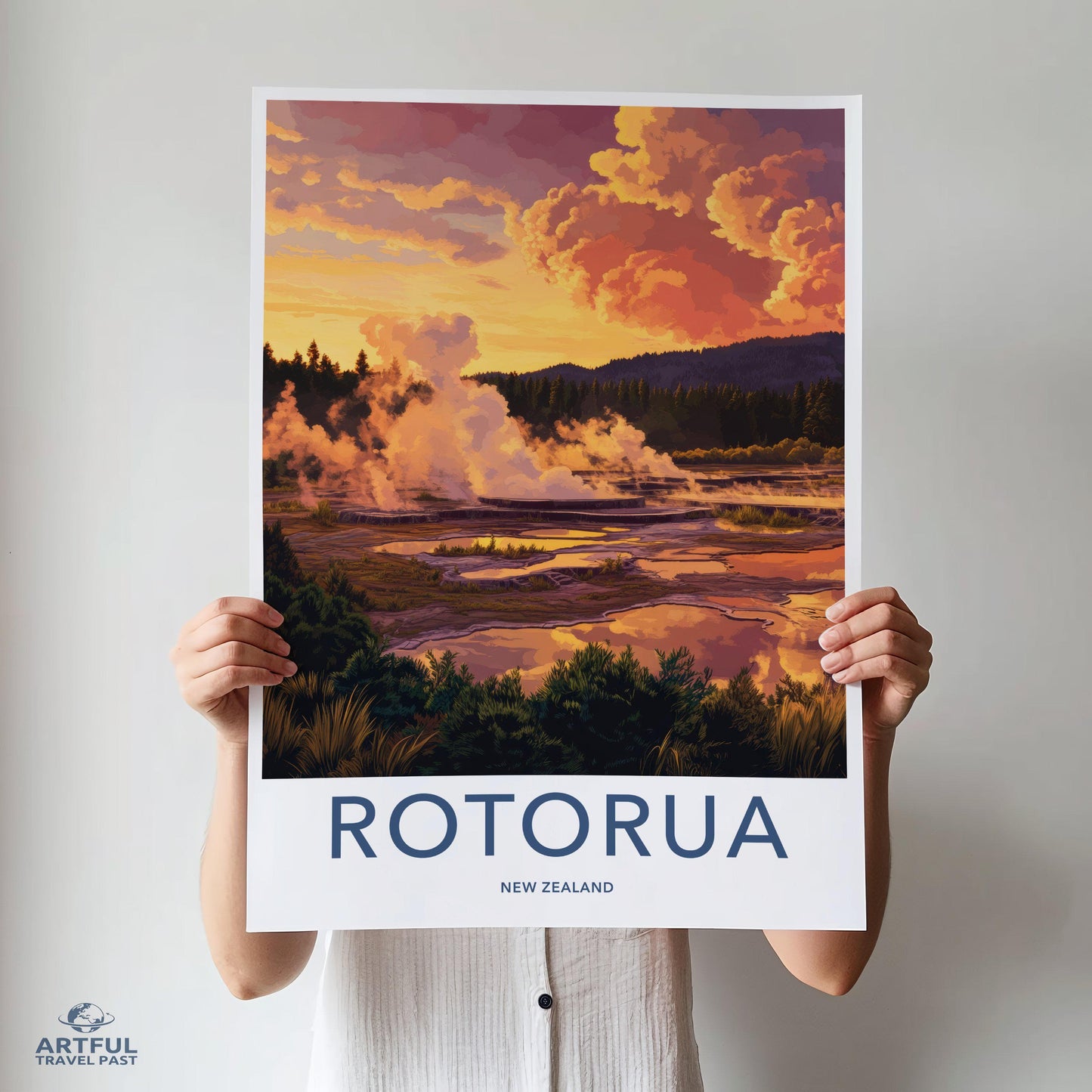 Rotorua Poster - New Zealand Wall Art
