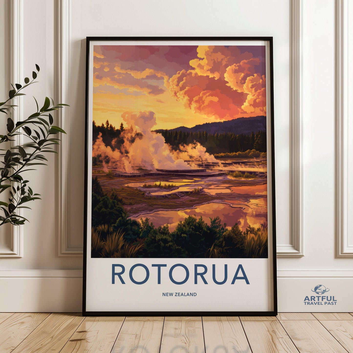 Rotorua Poster - New Zealand Wall Art