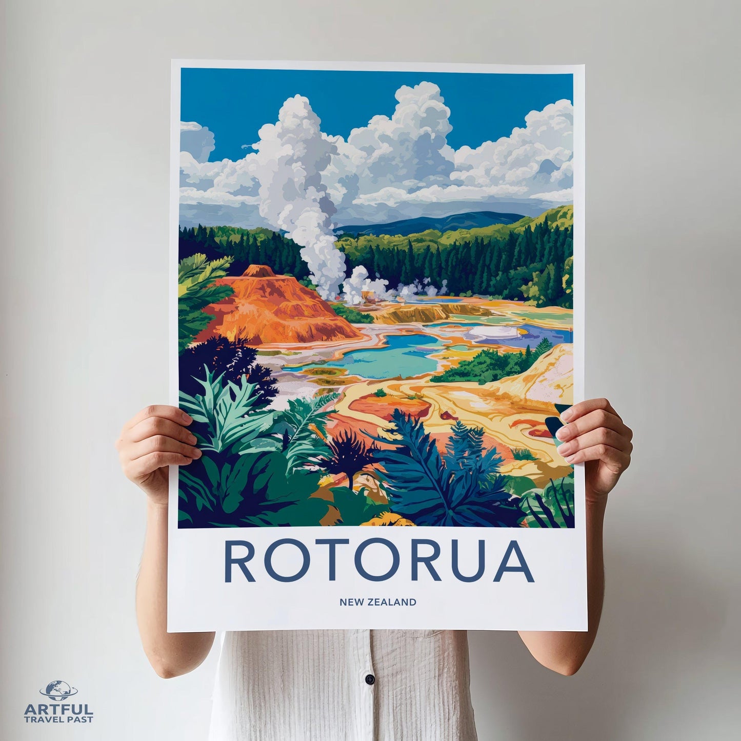 Rotorua Poster - New Zealand Wall Art