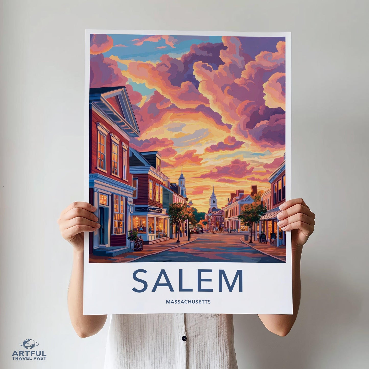 Salem Poster | Massachusetts Wall Art | America Decor
