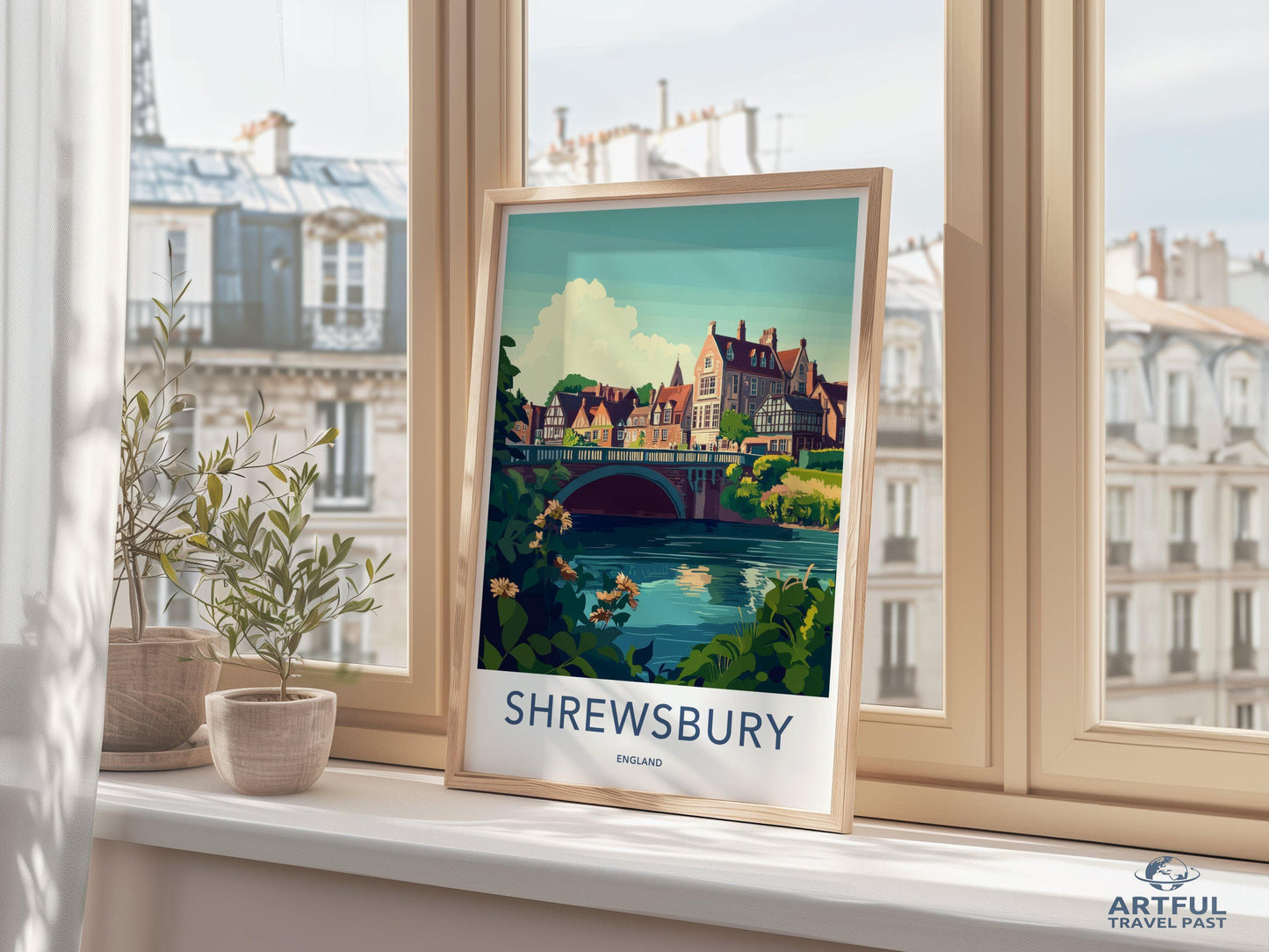 Shrewsbury Poster | England Wall Art | UK Decor