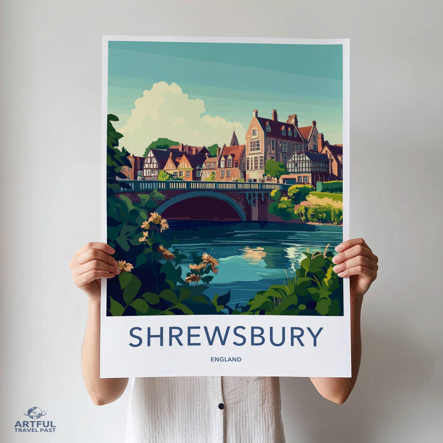 Shrewsbury Poster | England Wall Art | UK Decor
