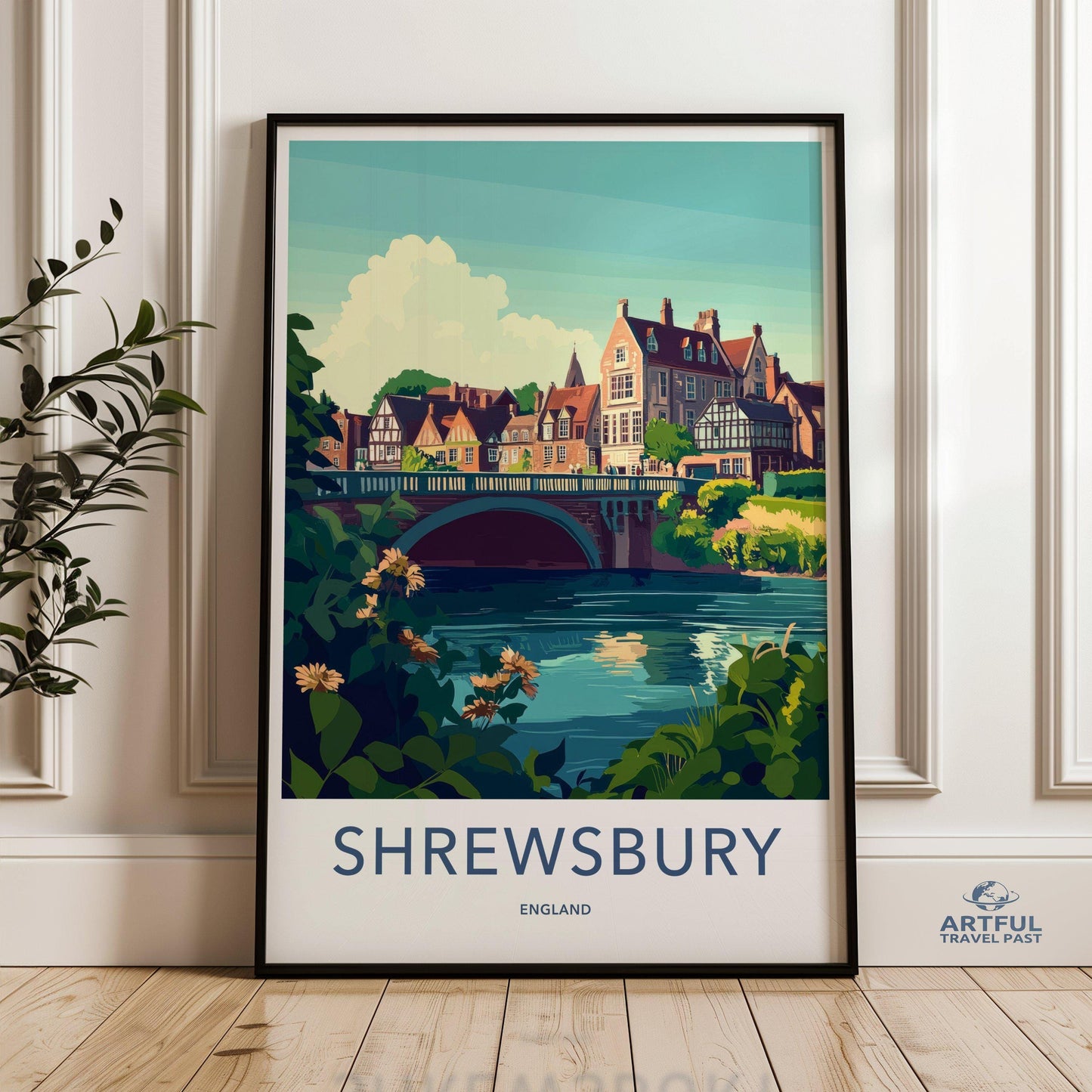 Shrewsbury Poster | England Wall Art | UK Decor