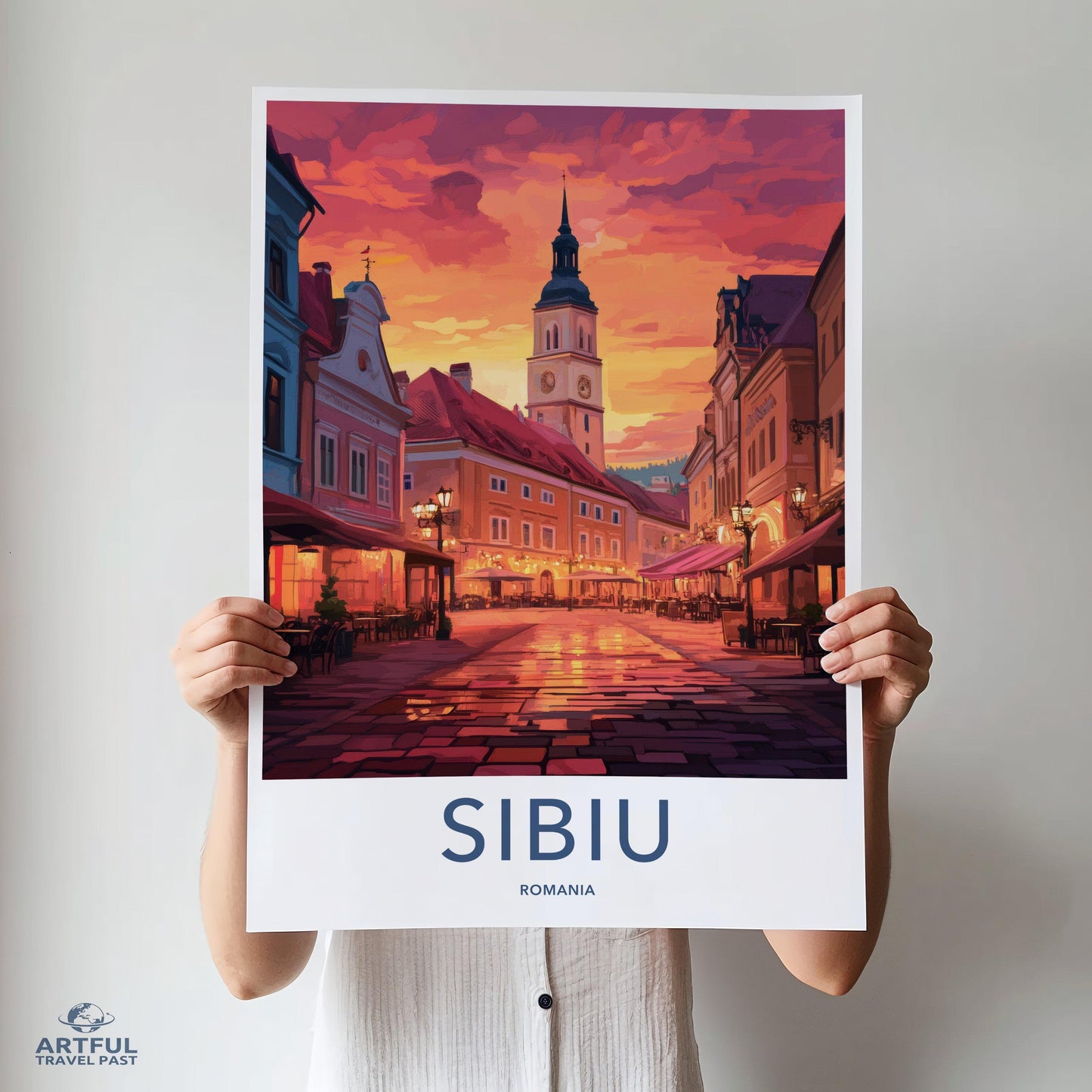 Sibiu Poster | Romania Wall Art | Europe Decor