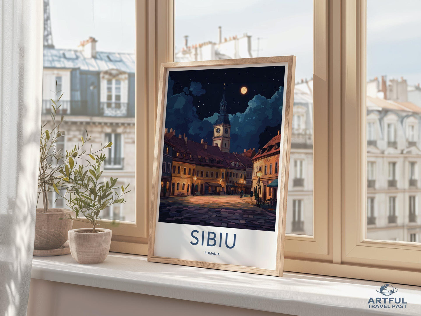 Sibiu Poster | Romania Wall Art | Europe Decor