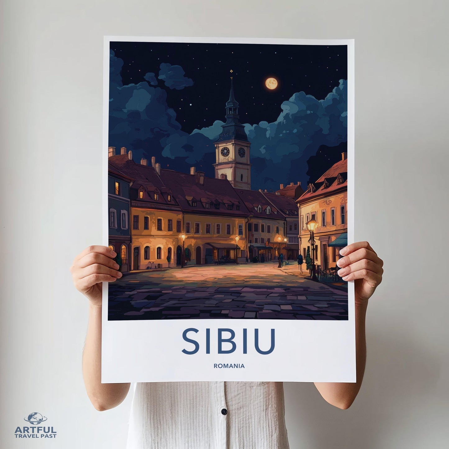Sibiu Poster | Romania Wall Art | Europe Decor