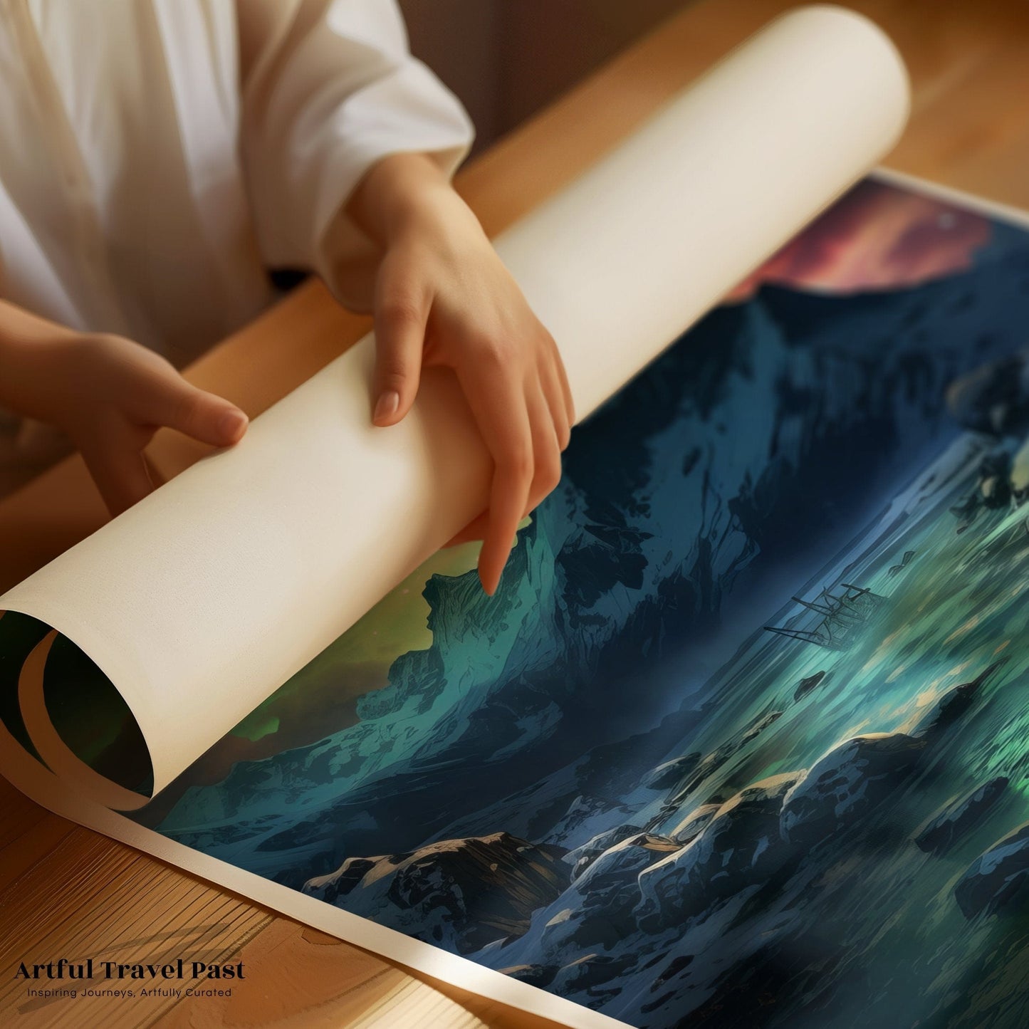 Skaftafell Poster | Aurora Borealis | Iceland Wall Art