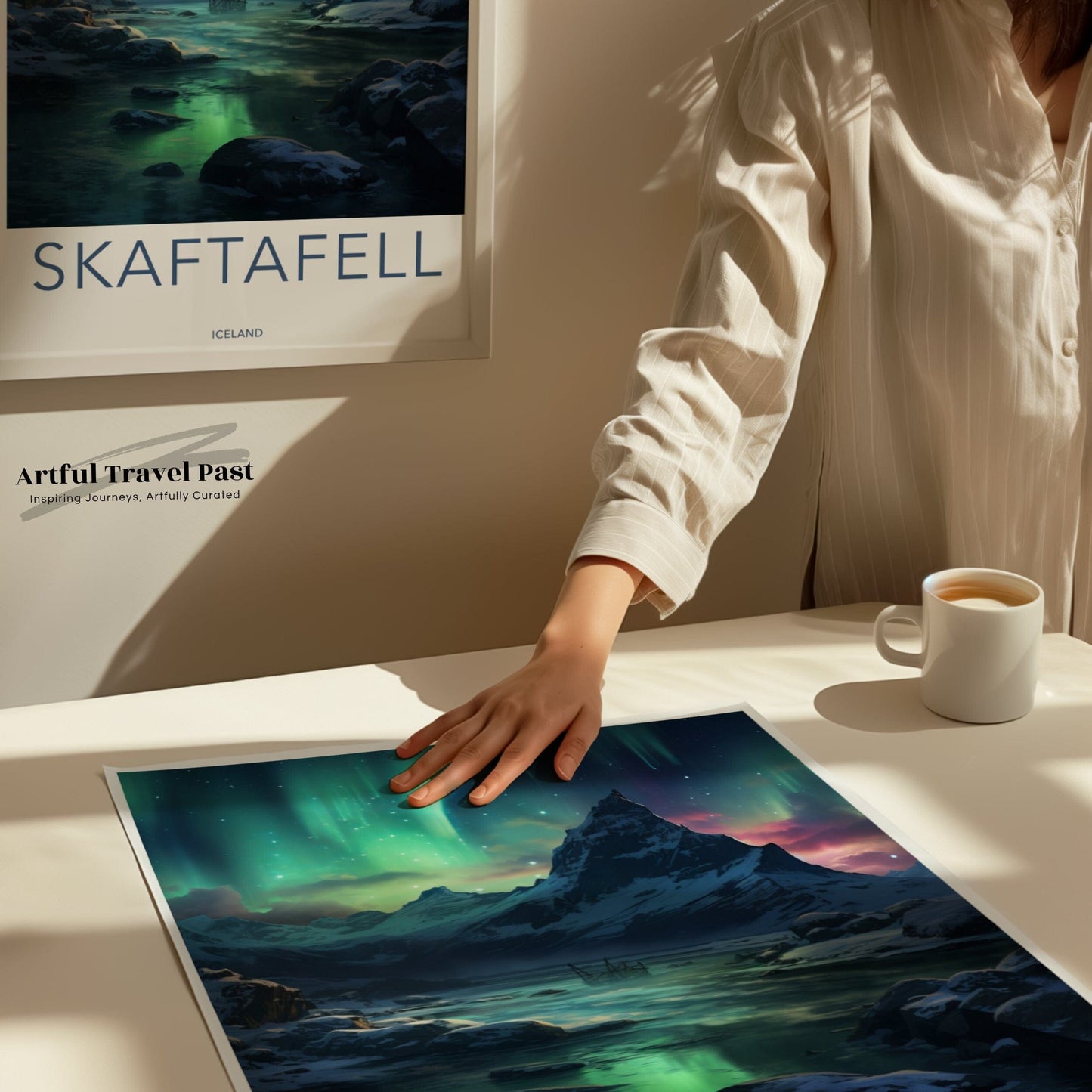 Skaftafell Poster | Aurora Borealis | Iceland Wall Art