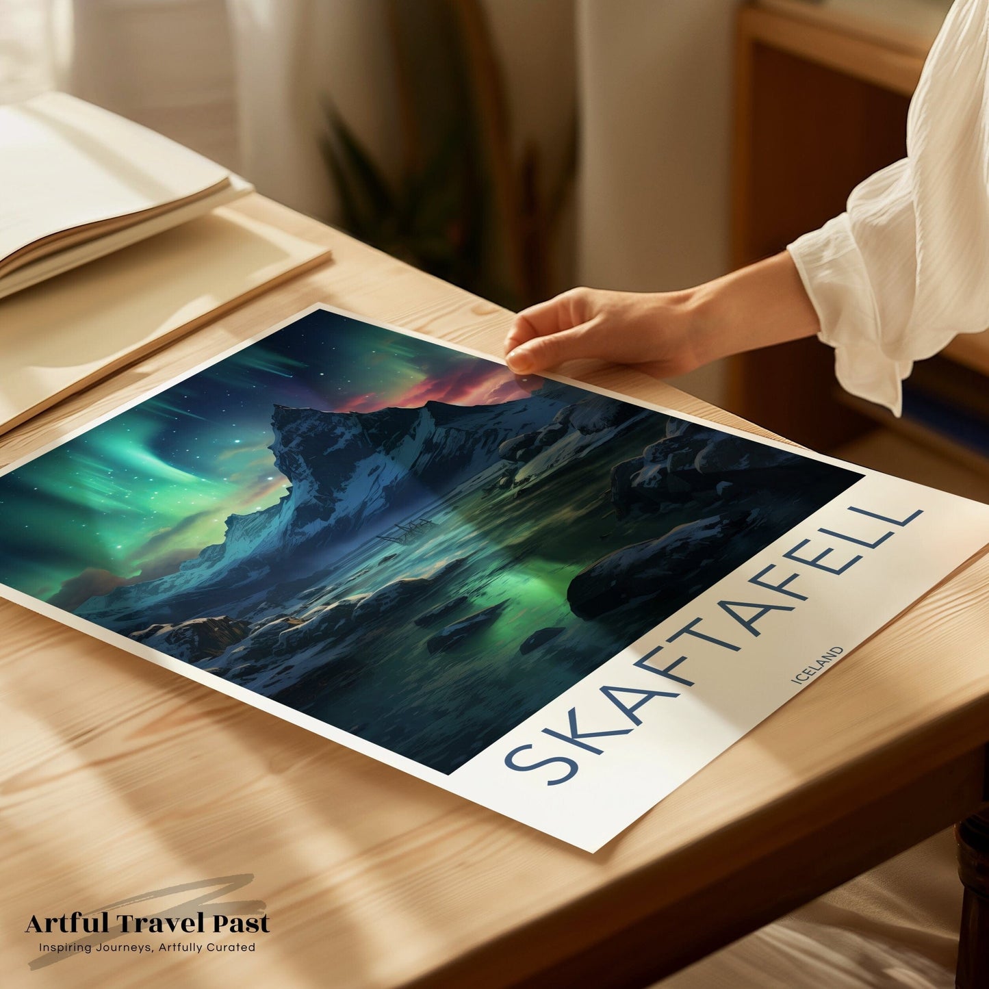 Skaftafell Poster | Aurora Borealis | Iceland Wall Art
