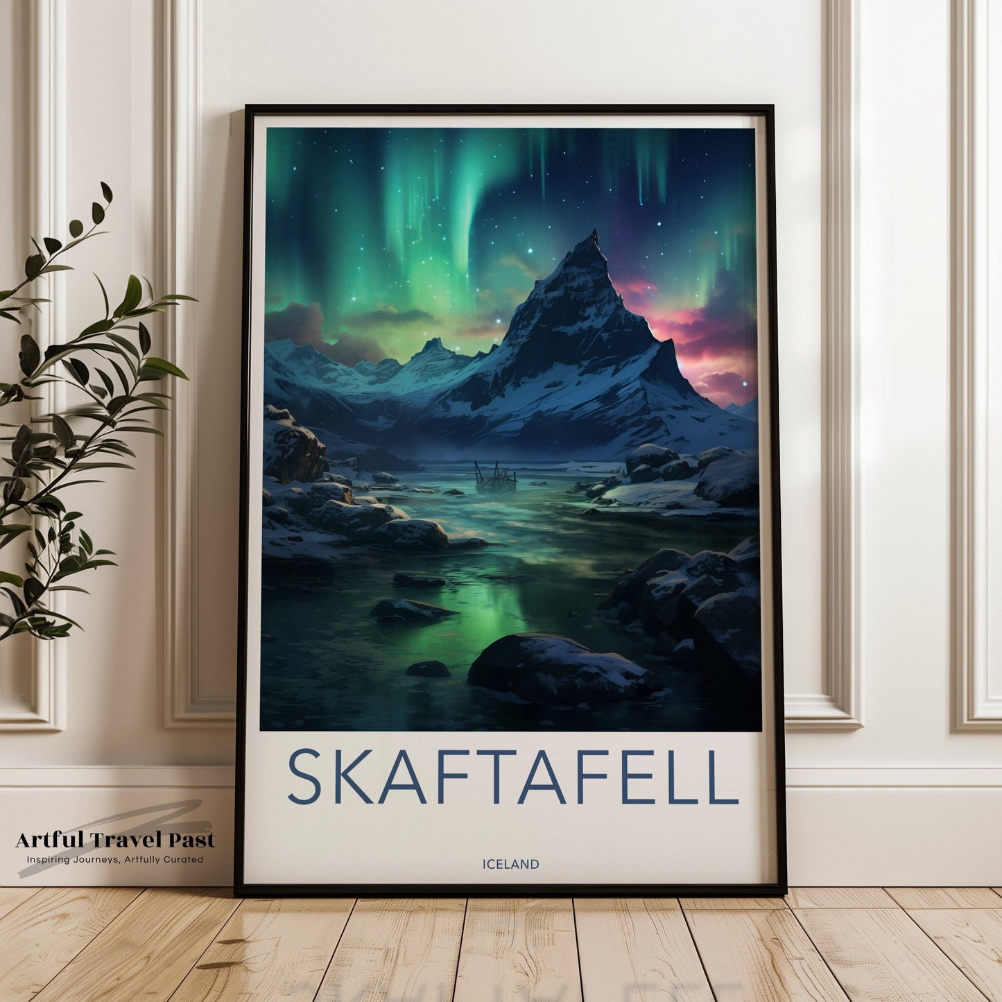 Skaftafell Poster | Aurora Borealis | Iceland Wall Art