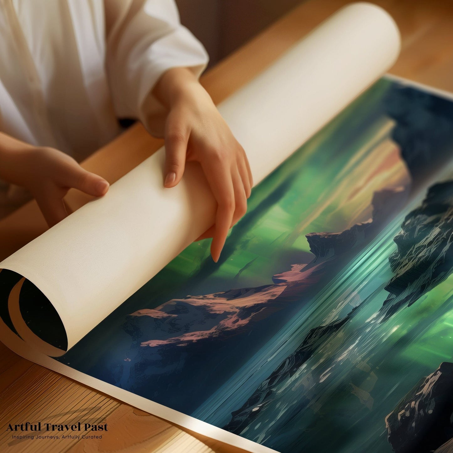 Skaftafell Poster | Iceland Wall Art | Northern Lights Art