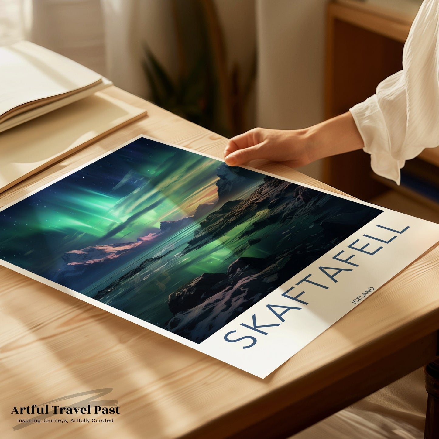 Skaftafell Poster | Iceland Wall Art | Northern Lights Art