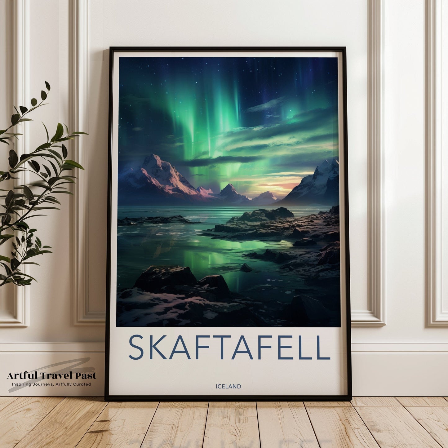 Skaftafell Poster | Iceland Wall Art | Northern Lights Art