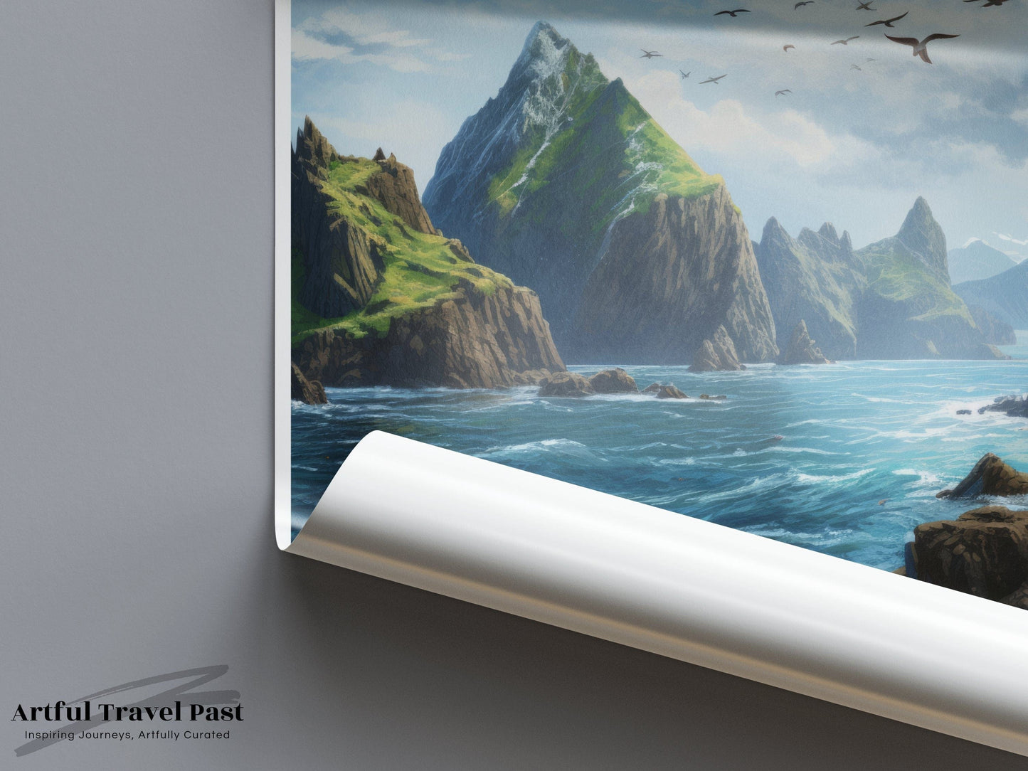 Skellig Islands Poster | Ireland Wall Art | Europe Decor