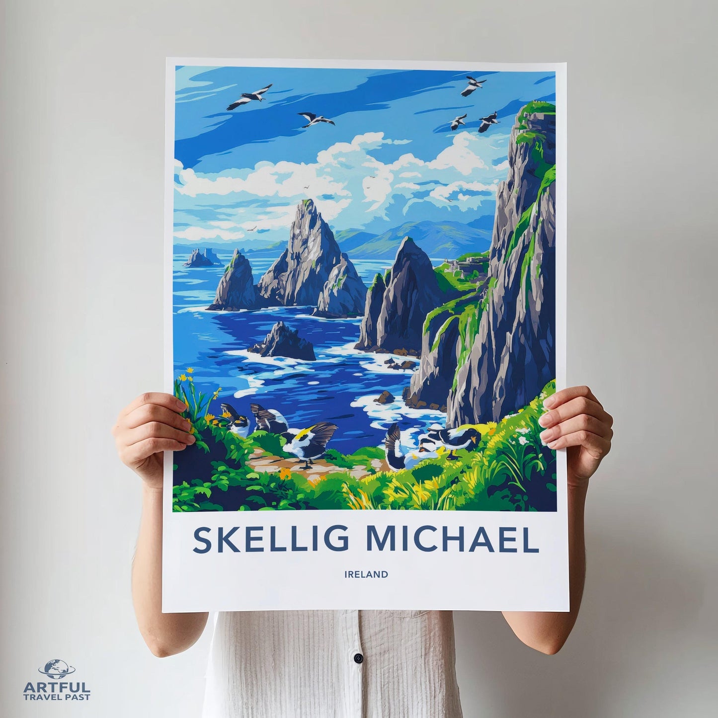 Skellig Michael Poster | Ireland Wall Art | Europe Decor