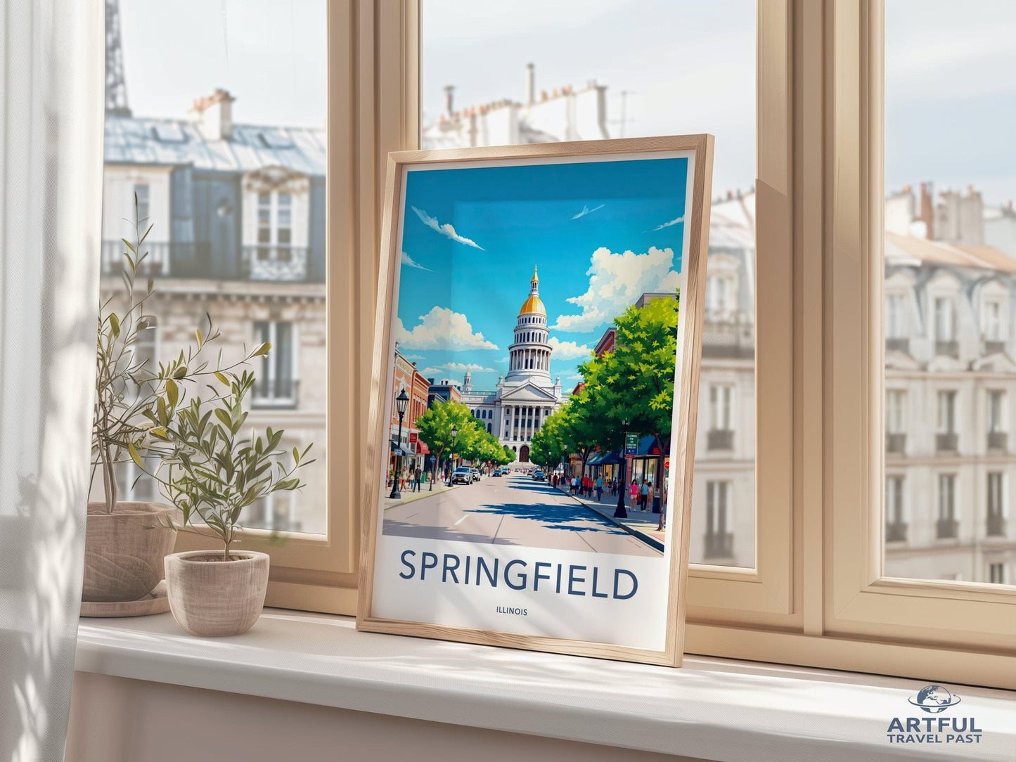 Springfield Poster | Illinois Wall Art | America Decor