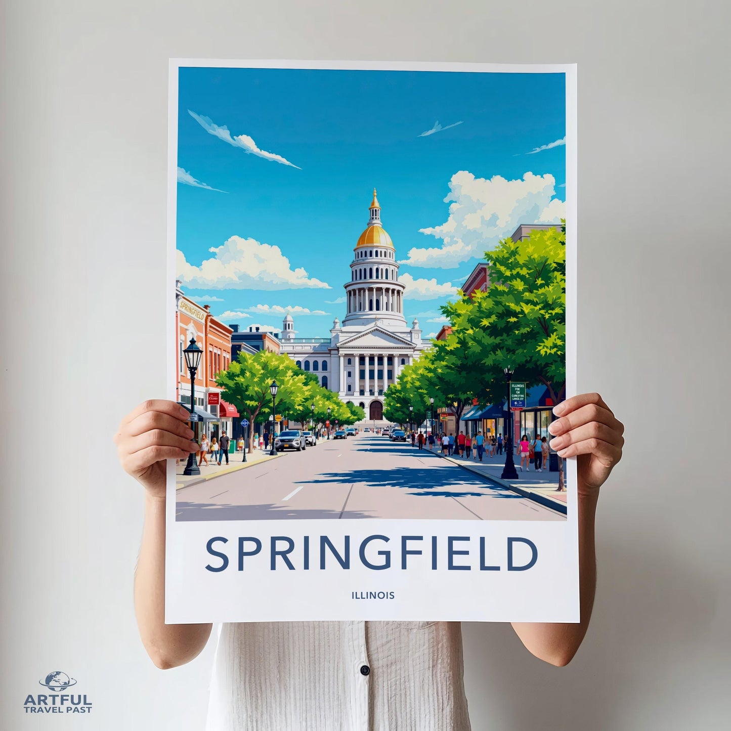 Springfield Poster | Illinois Wall Art | America Decor