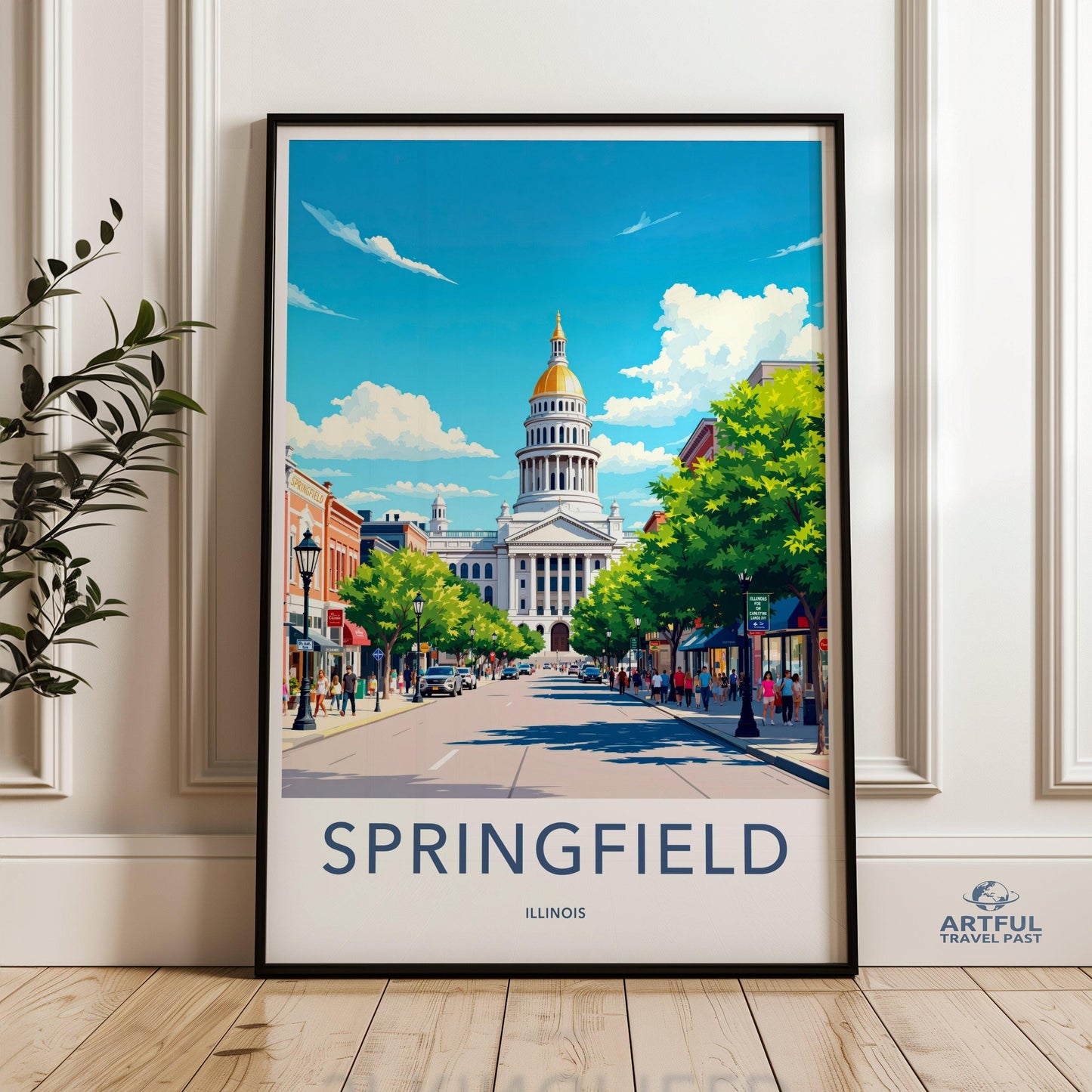 Springfield Poster | Illinois Wall Art | America Decor