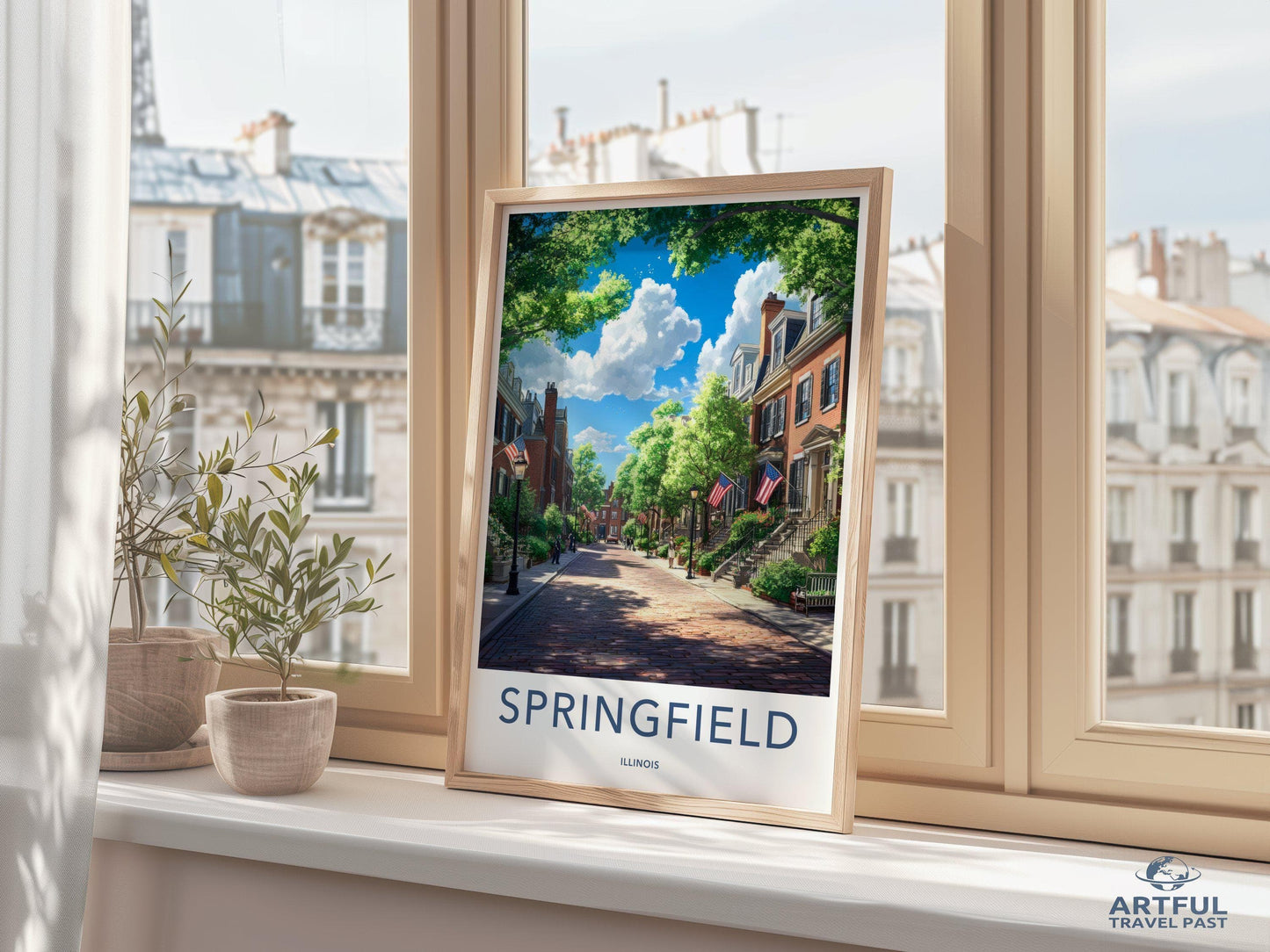 Springfield Poster | Illinois Wall Art | America Decor