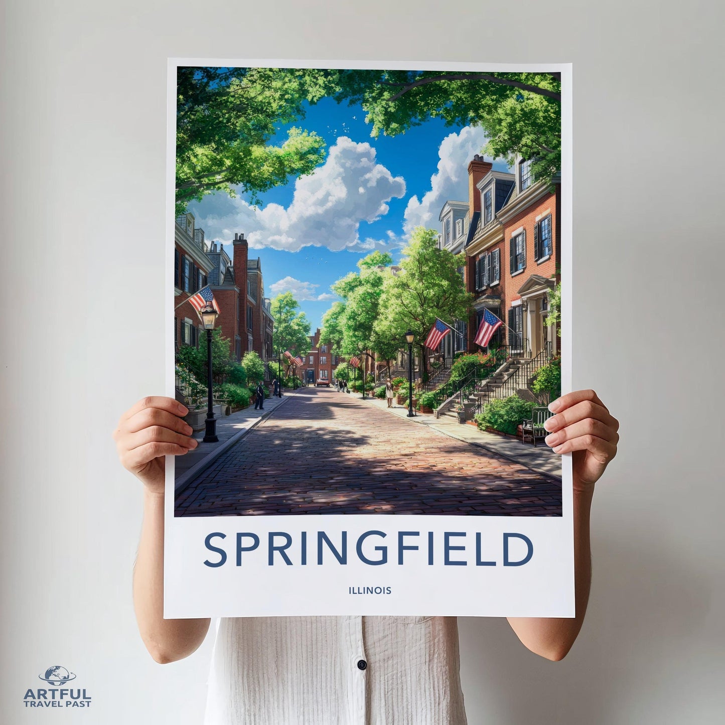 Springfield Poster | Illinois Wall Art | America Decor