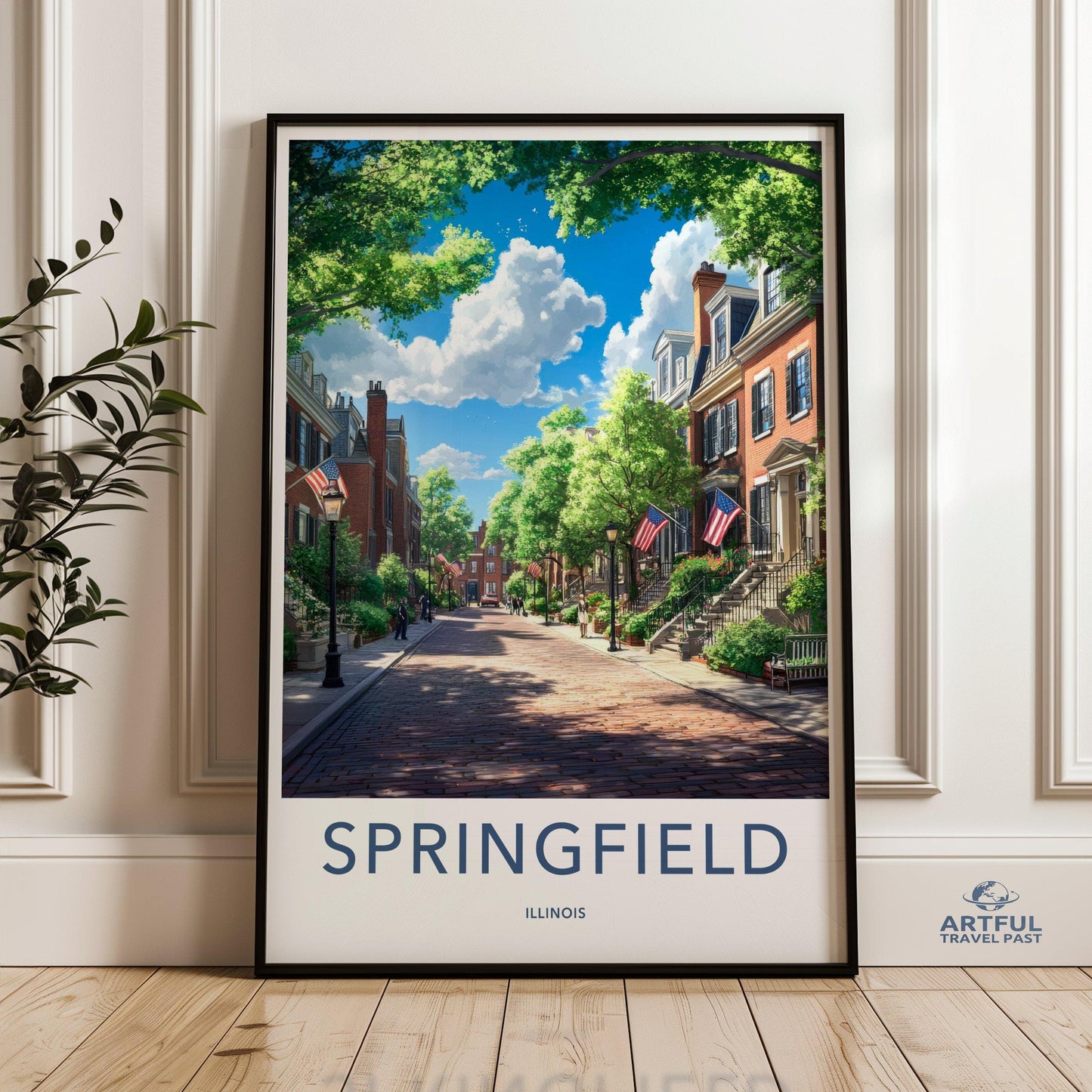 Springfield Poster | Illinois Wall Art | America Decor