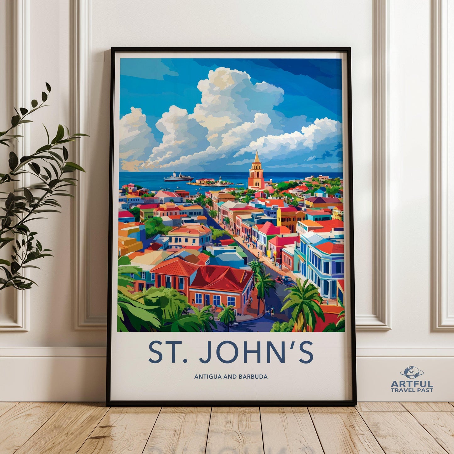 St. John’s Poster | Antigua and Barbuda Wall Art