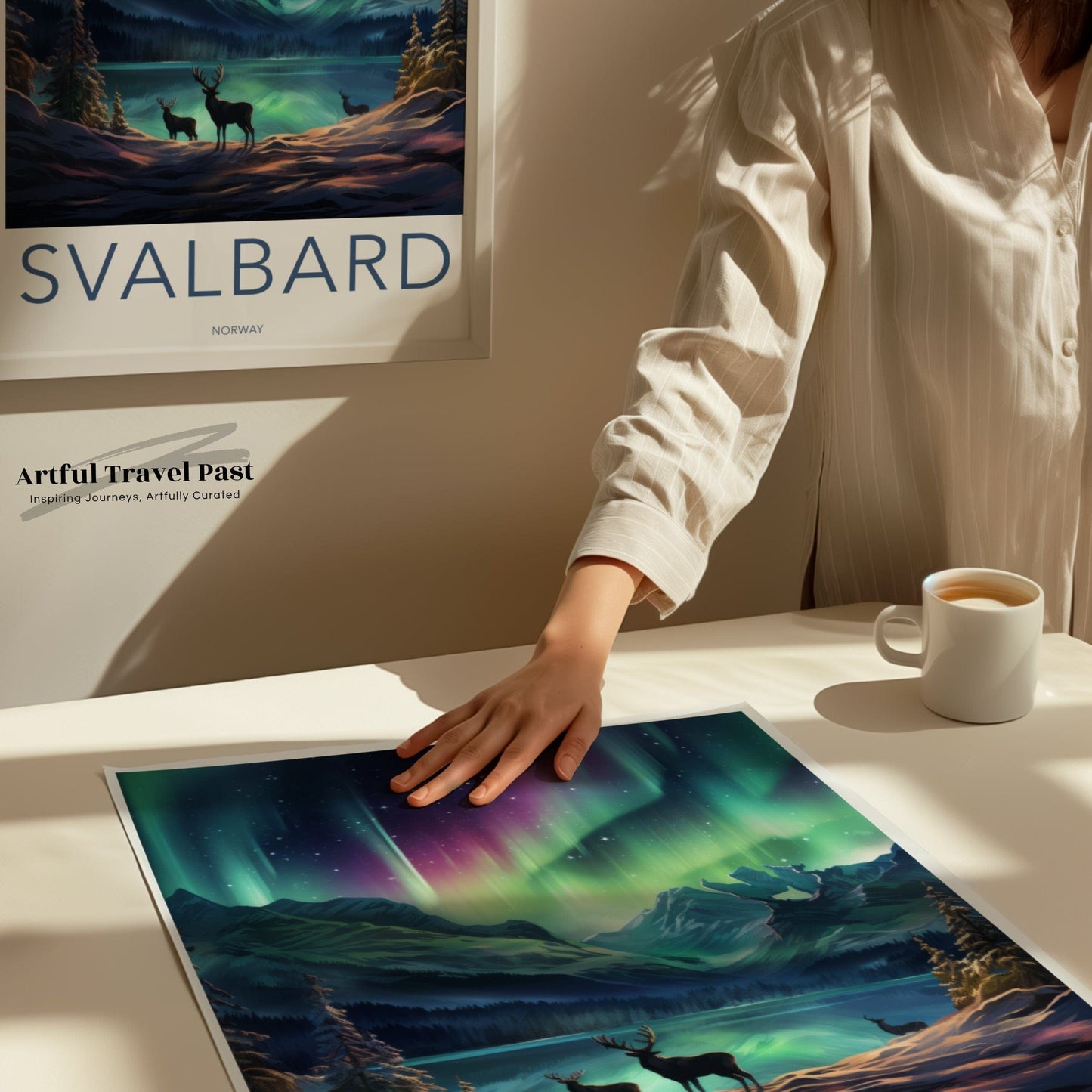 Svalbard Poster | Aurora Borealis Print | Norway Wall Art