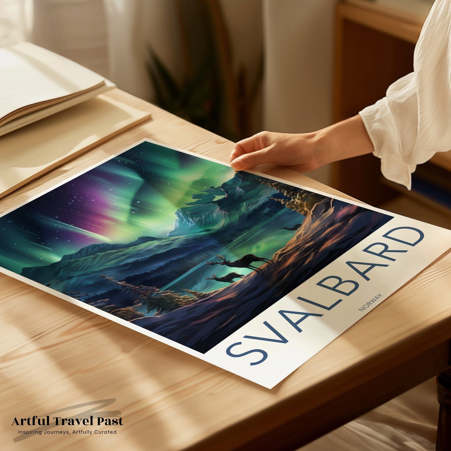 Svalbard Poster | Aurora Borealis Print | Norway Wall Art