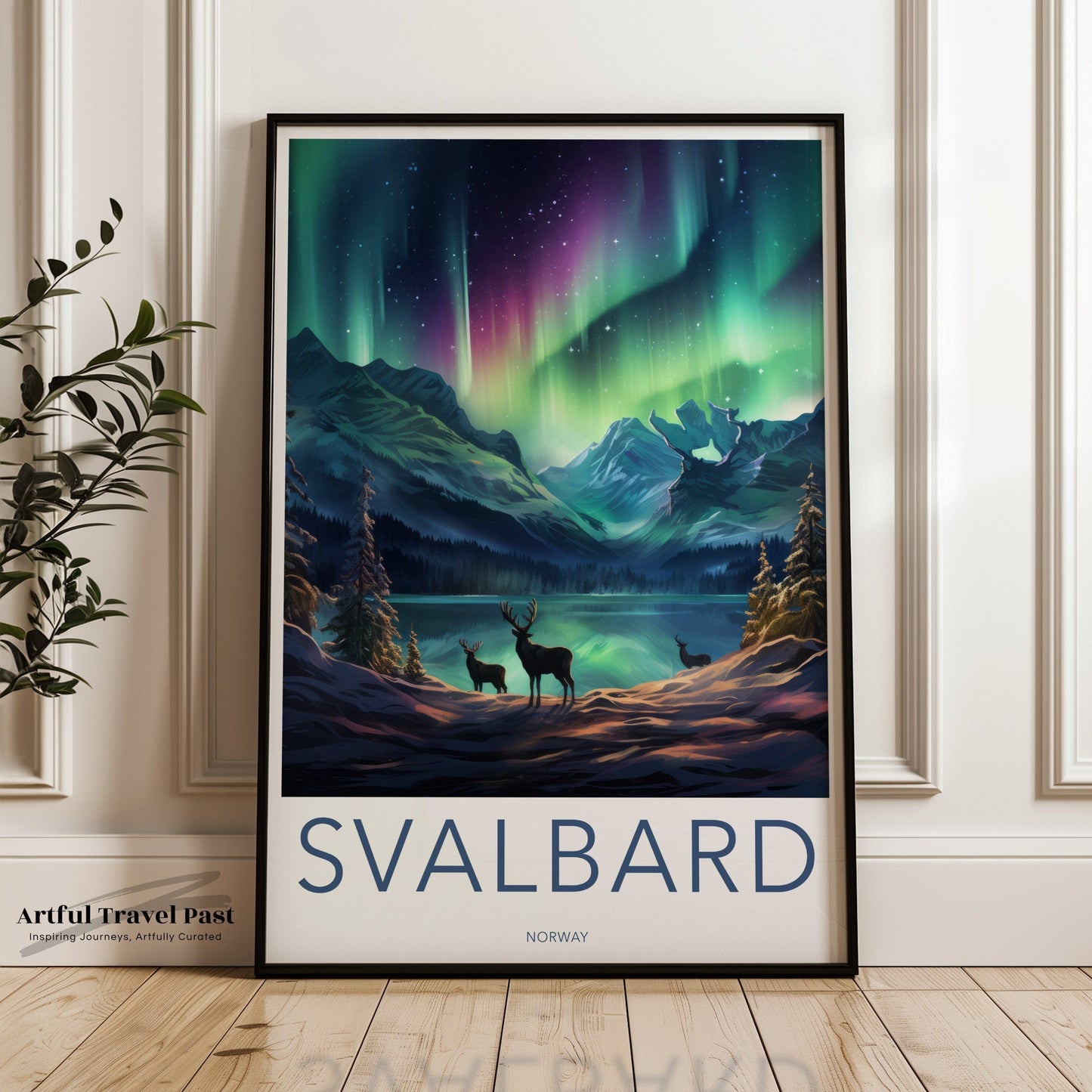 Svalbard Poster | Aurora Borealis Print | Norway Wall Art