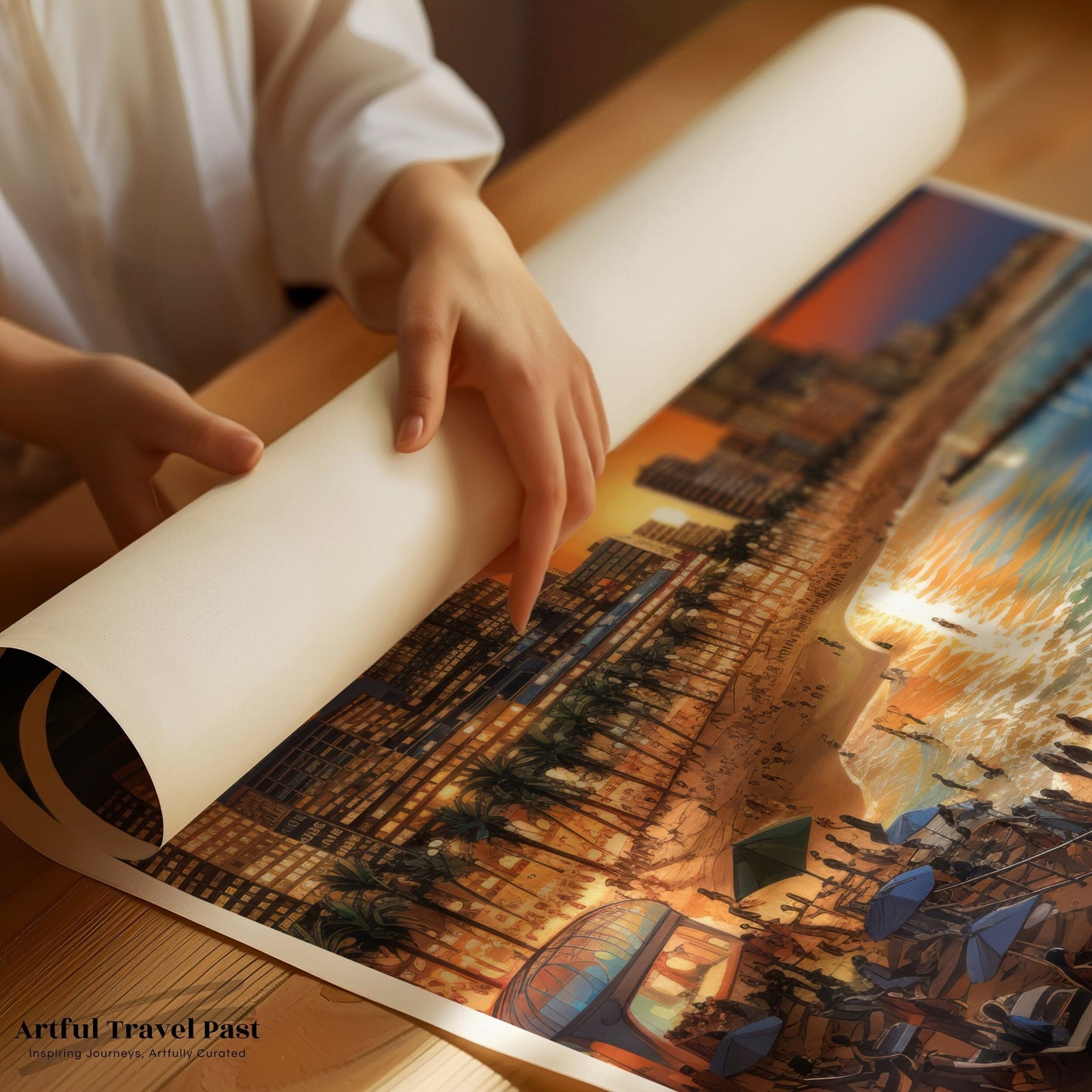 Tel Aviv Poster | Sunset Hanukkah | Israel Wall Art