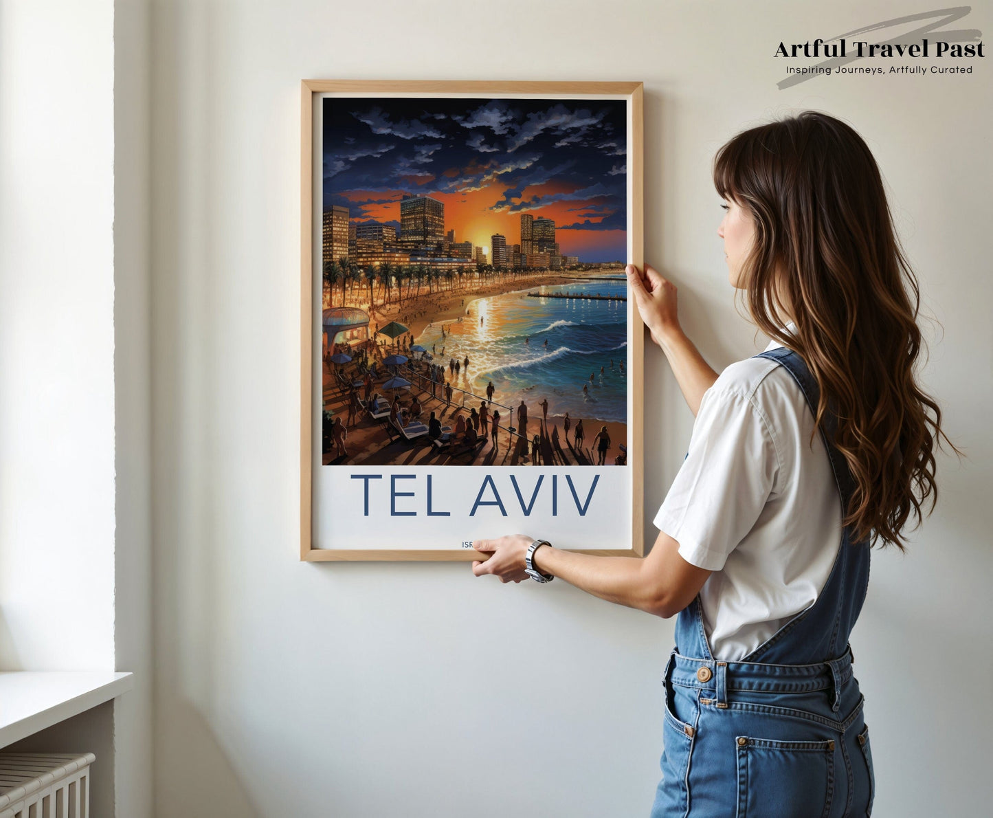 Tel Aviv Poster | Sunset Hanukkah | Israel Wall Art
