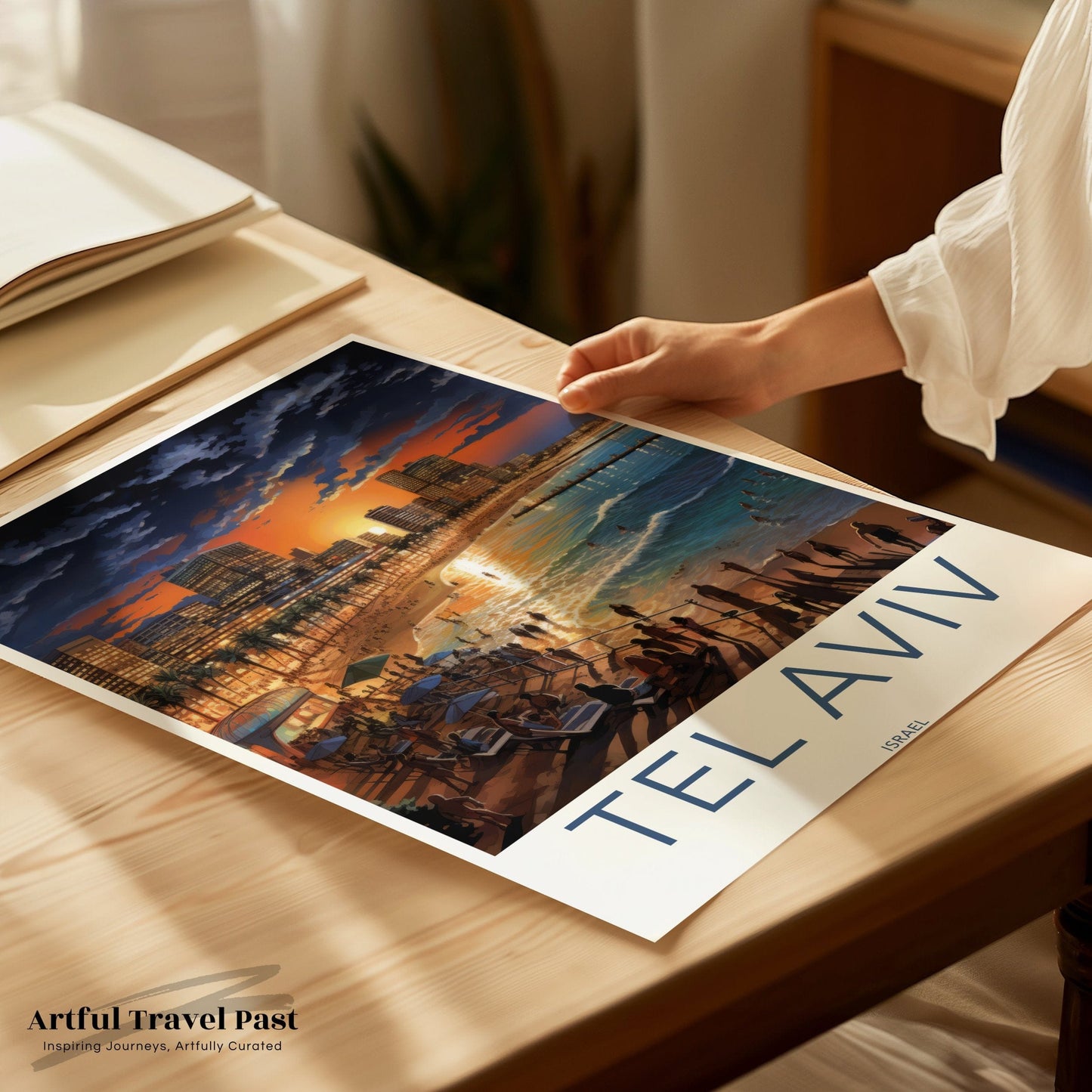 Tel Aviv Poster | Sunset Hanukkah | Israel Wall Art