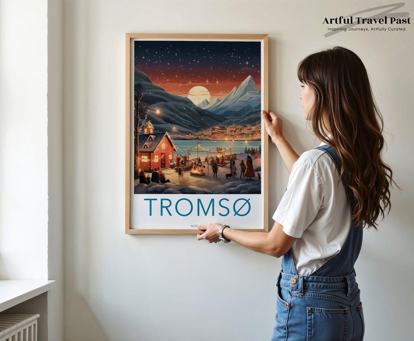 Tromsø Poster | Norway Wall Art | Northern Lights Artwork